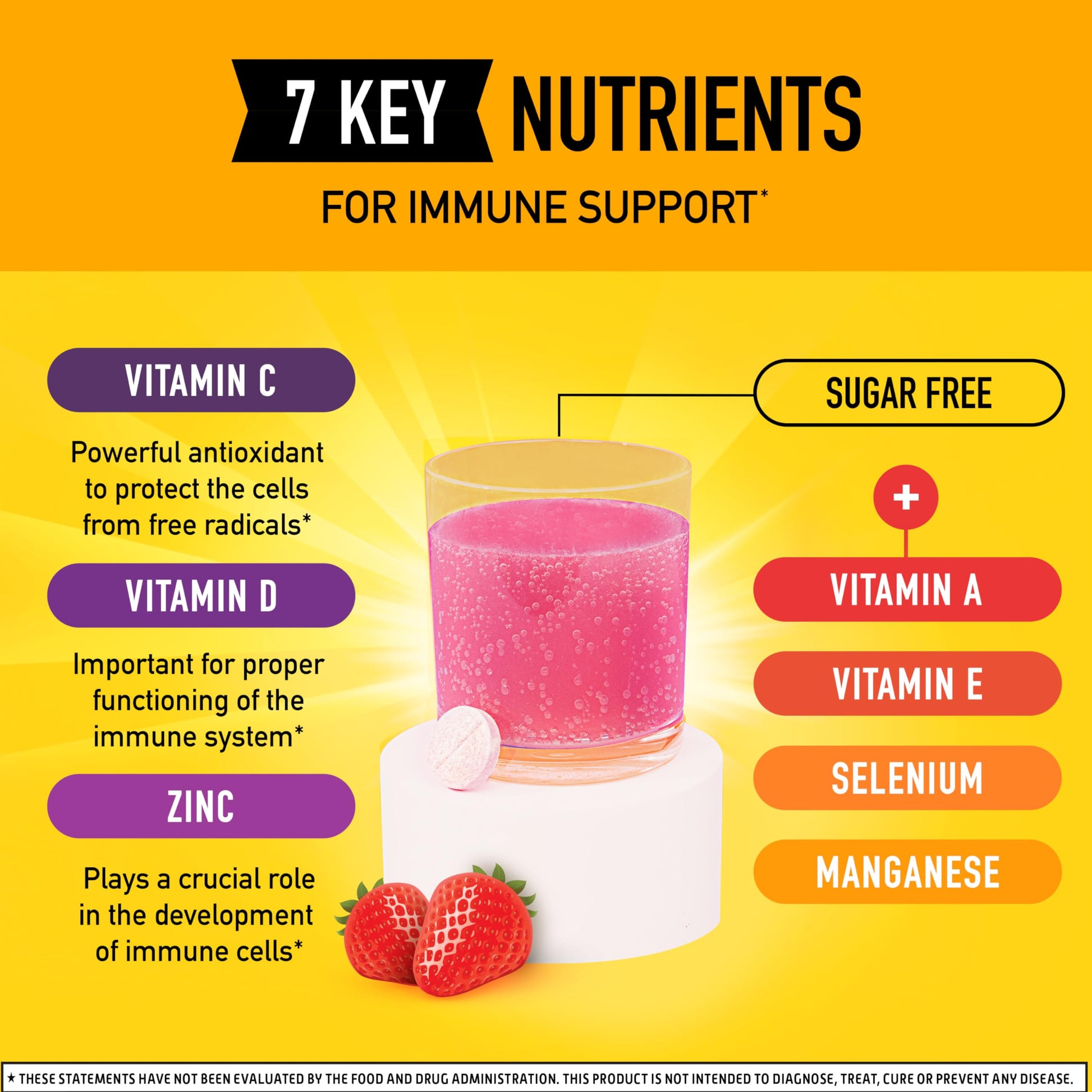Vitamin C 1000mg (per serving) - Airborne Very Berry Effervescent Tablets (36 count in a box), Gluten-Free Immune Support Supplement, With Vitamins A C E, ZINC, Selenium, Echinacea & Ginger Airborne buy supplements canada