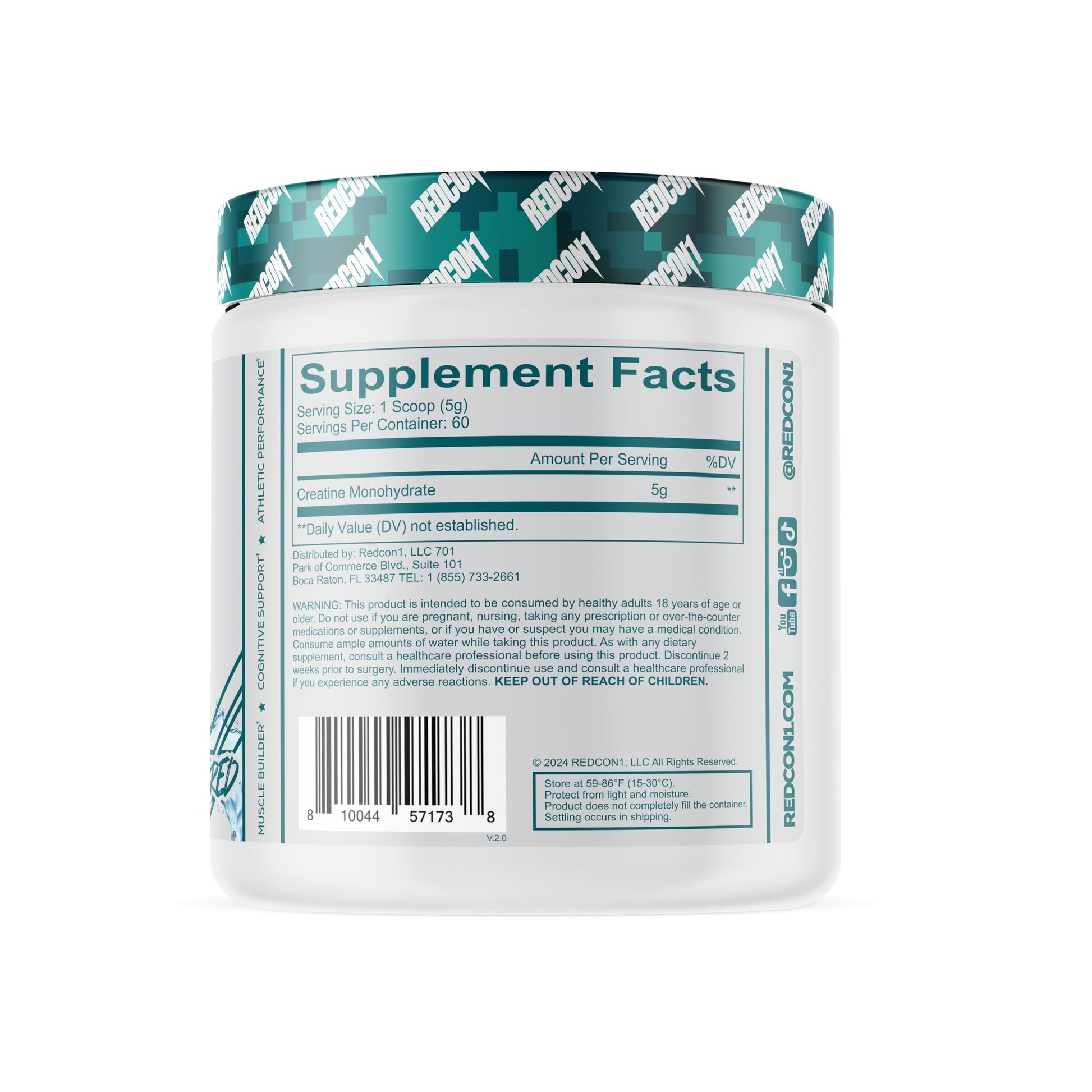 REDCON1 Creatine Monohydrate - Keto Friendly + Vegan Pre & Post Workout Supplement - Creatine Powder to Support Recovery & Athletic Performance (60 Servings) REDCON1 buy supplements canada
