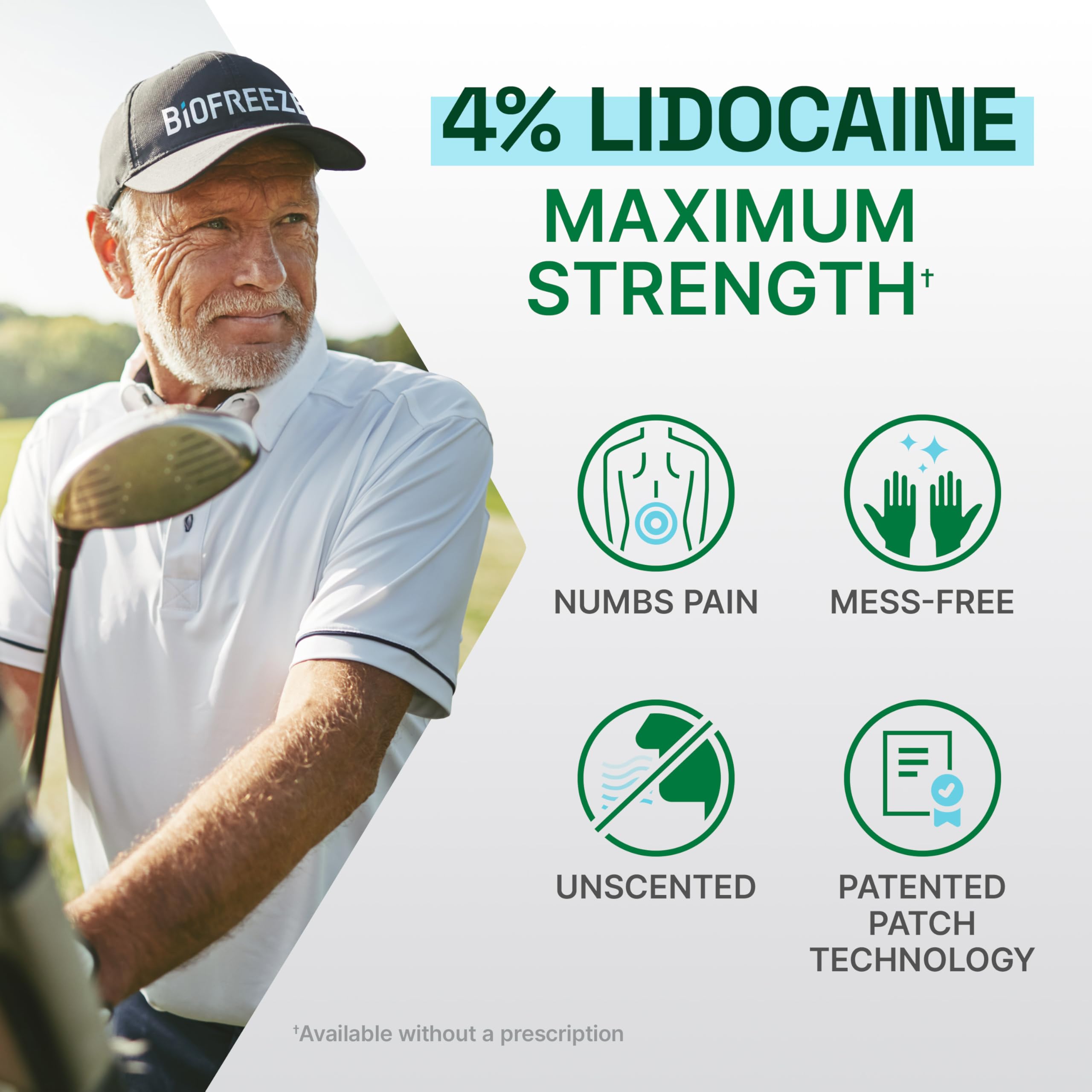 Biofreeze Ultraflex Maximum Strength 4% Lidocaine Patches, Non-Menthol, Flexible Pain Relief Patch for Lower Back, Lidocaine Patch for Neck, Knee, Shoulder, 4 Large Pain Patches Biofreeze buy supplements canada