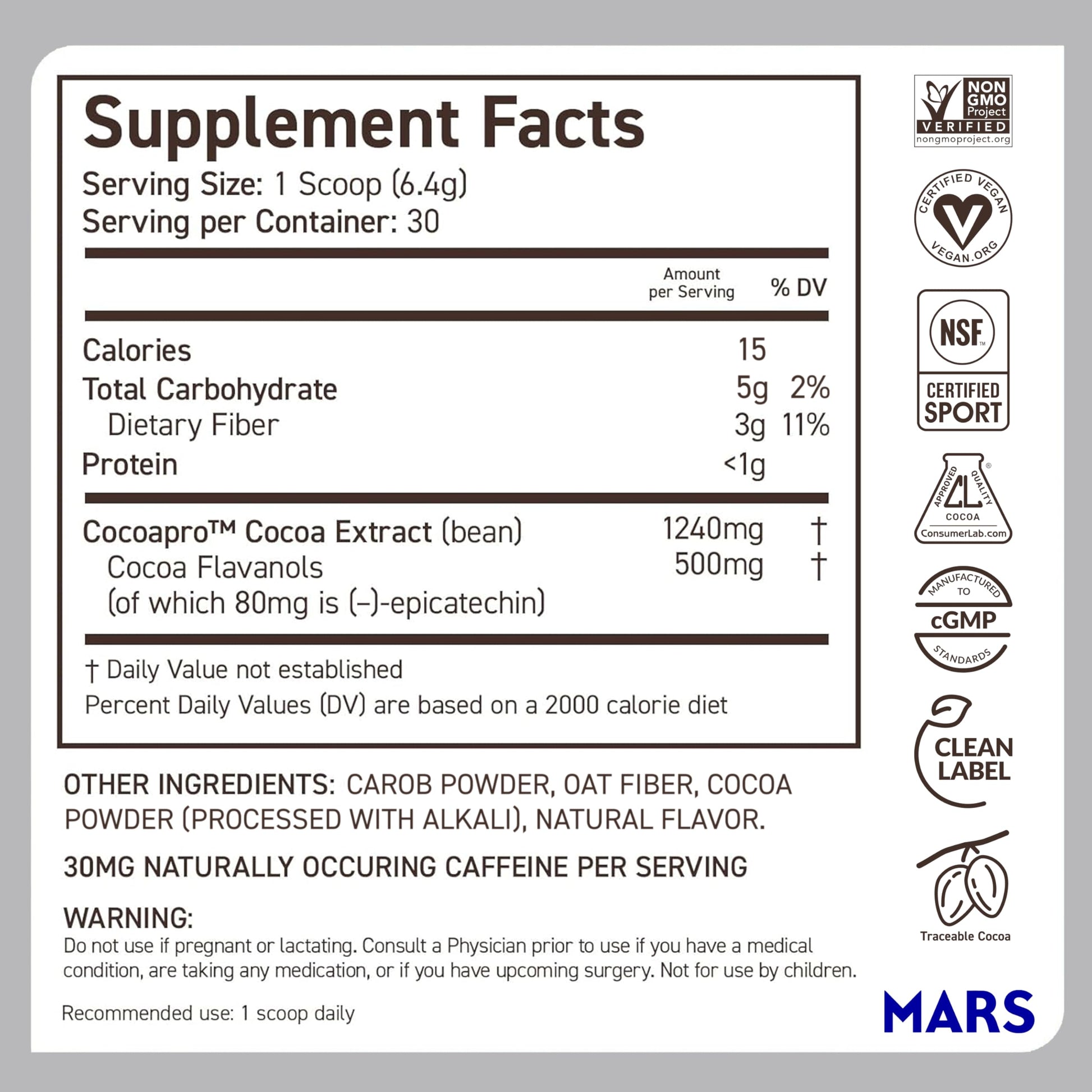 CocoaVia Cocoa Flavanols 500mg – Heart and Brain Support, High Flavanol Cocoa Extract, Boosts Nitric Oxide, Blood Circulation and Memory, Preworkout, Vegan CocoaVia buy supplements canada