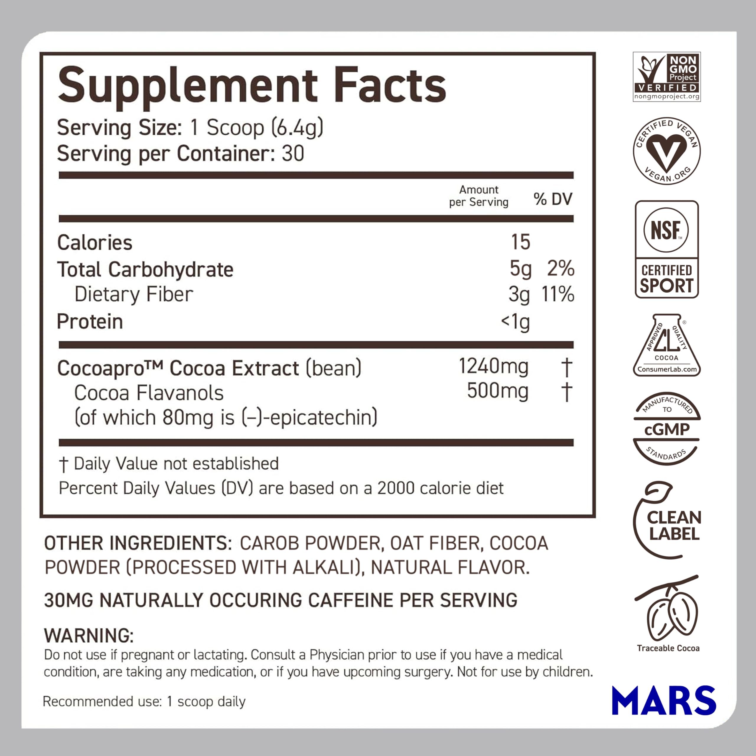 CocoaVia Cocoa Flavanols 500mg – Heart and Brain Support, High Flavanol Cocoa Extract, Boosts Nitric Oxide, Blood Circulation and Memory, Preworkout, Vegan CocoaVia buy supplements canada