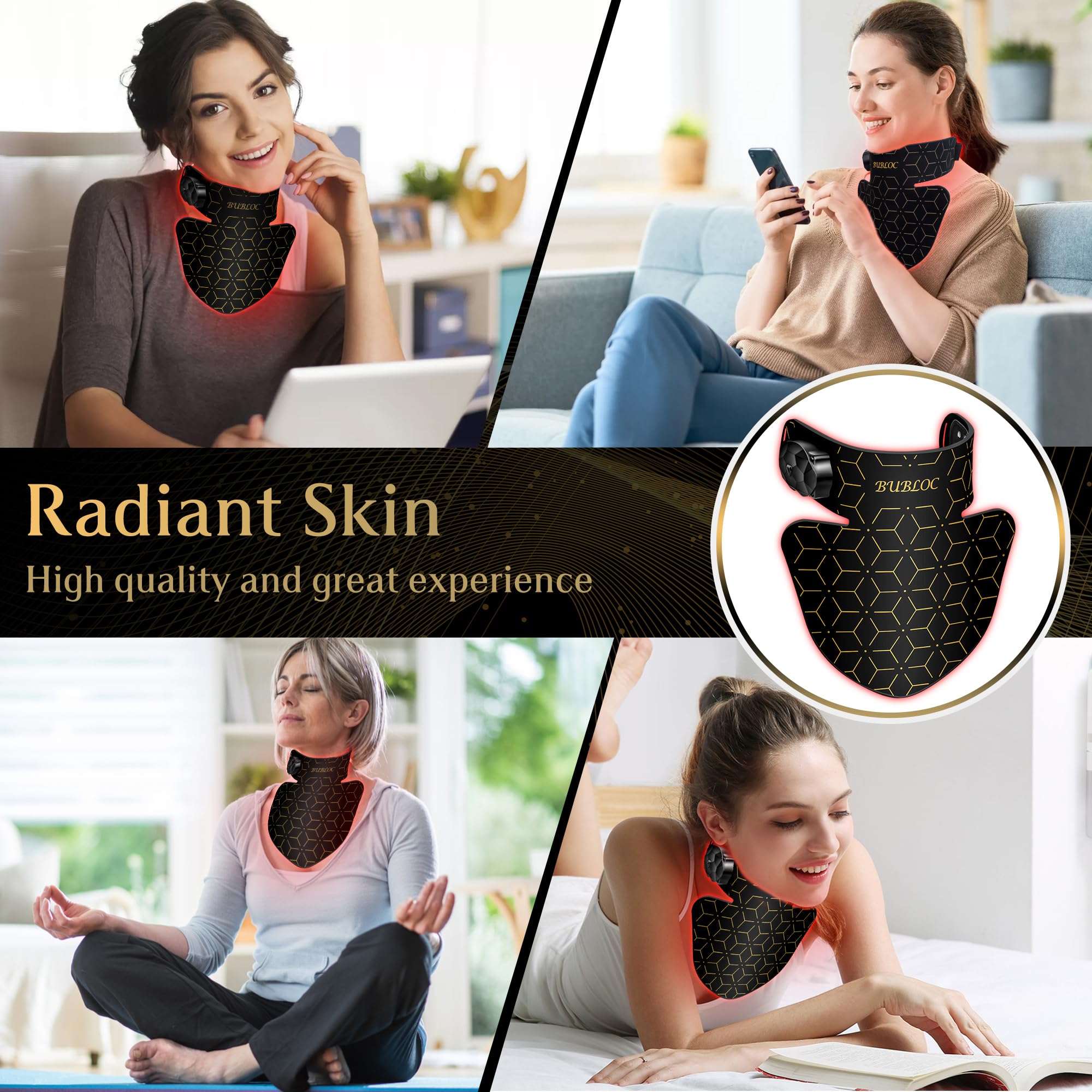 Upgraded Red Light Therapy Mask for Neck & Décolleté, 850 nm Wireless Infrared Light Therapy Suitable BUBLOC buy supplements canada