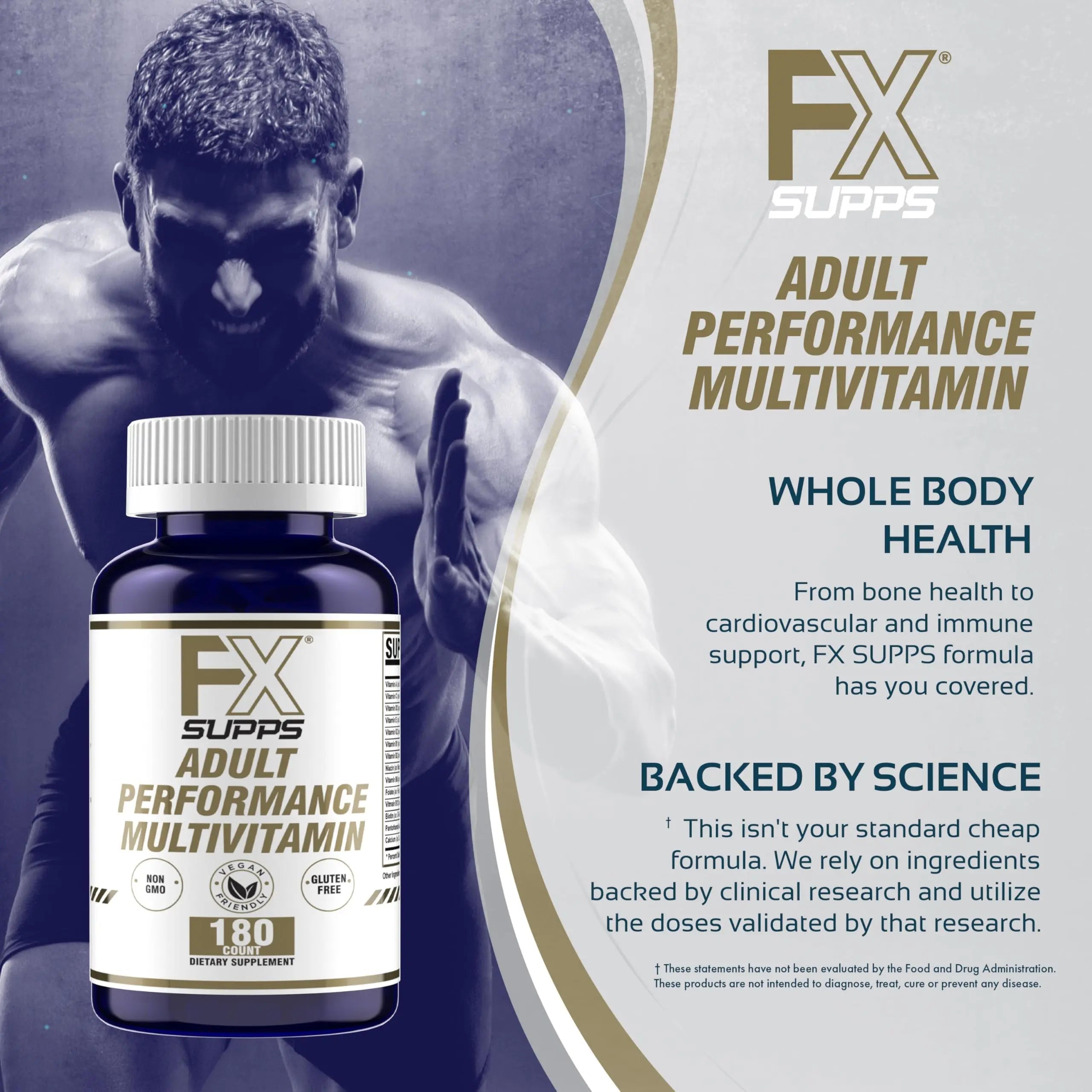 FXSUPPS Performance Multi-Vitamin with Amino Acids, Beta-Alanine and L-Carnitine, Enhanced Performance and Recovery, 180 Tablets FXSUPPS buy supplements canada