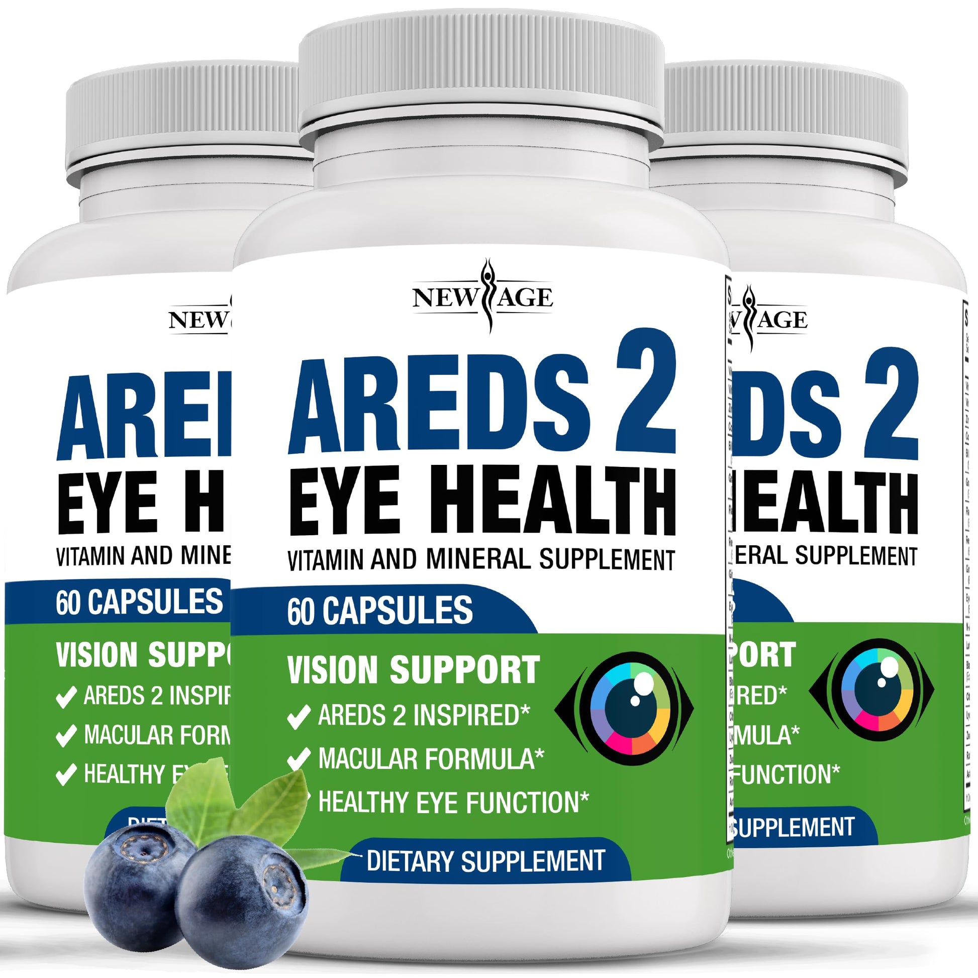 NEW AGE AREDS 2 Eye Vitamins - Lutein, Zeaxanthin, Bilberry, Astaxanthin Mineral Vision Supplement - 180 Count NEW AGE buy supplements canada