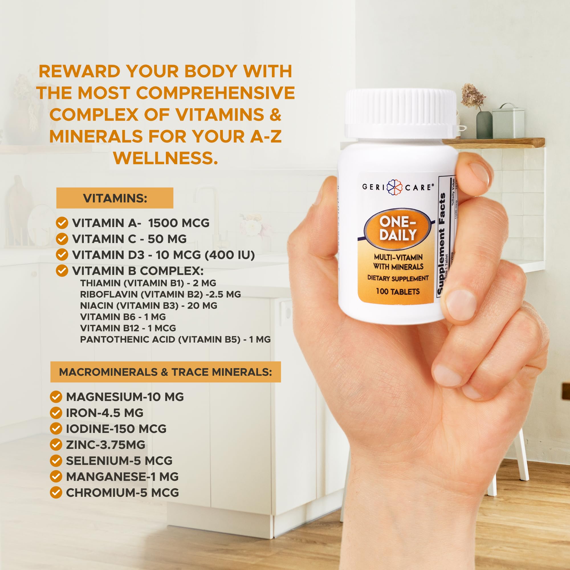 GeriCare One-Daily Multi-Vitamin & One-Daily Multi-Vitamin + Minerals Bundle – Complete Daily Nutritional Support with Essential Minerals for Energy GeriCare buy supplements canada