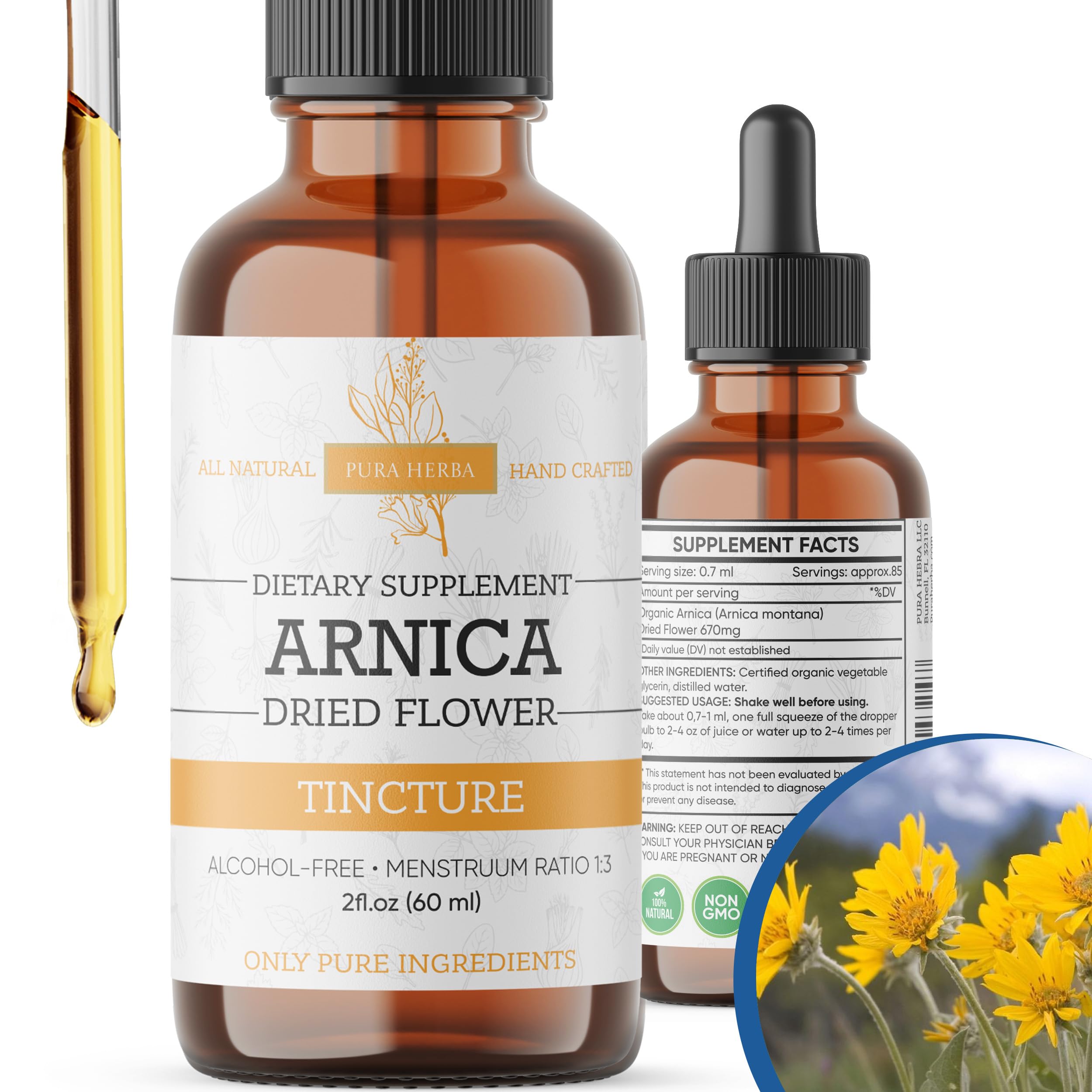 Pura Herba Arnica Liquid Extract – Alcohol-Free, Vegan, Supports Muscle Recovery & Joint Comfort, Fast-Absorbing Tincture, Made in USA – 2 Fl Oz Pura Herba buy supplements canada