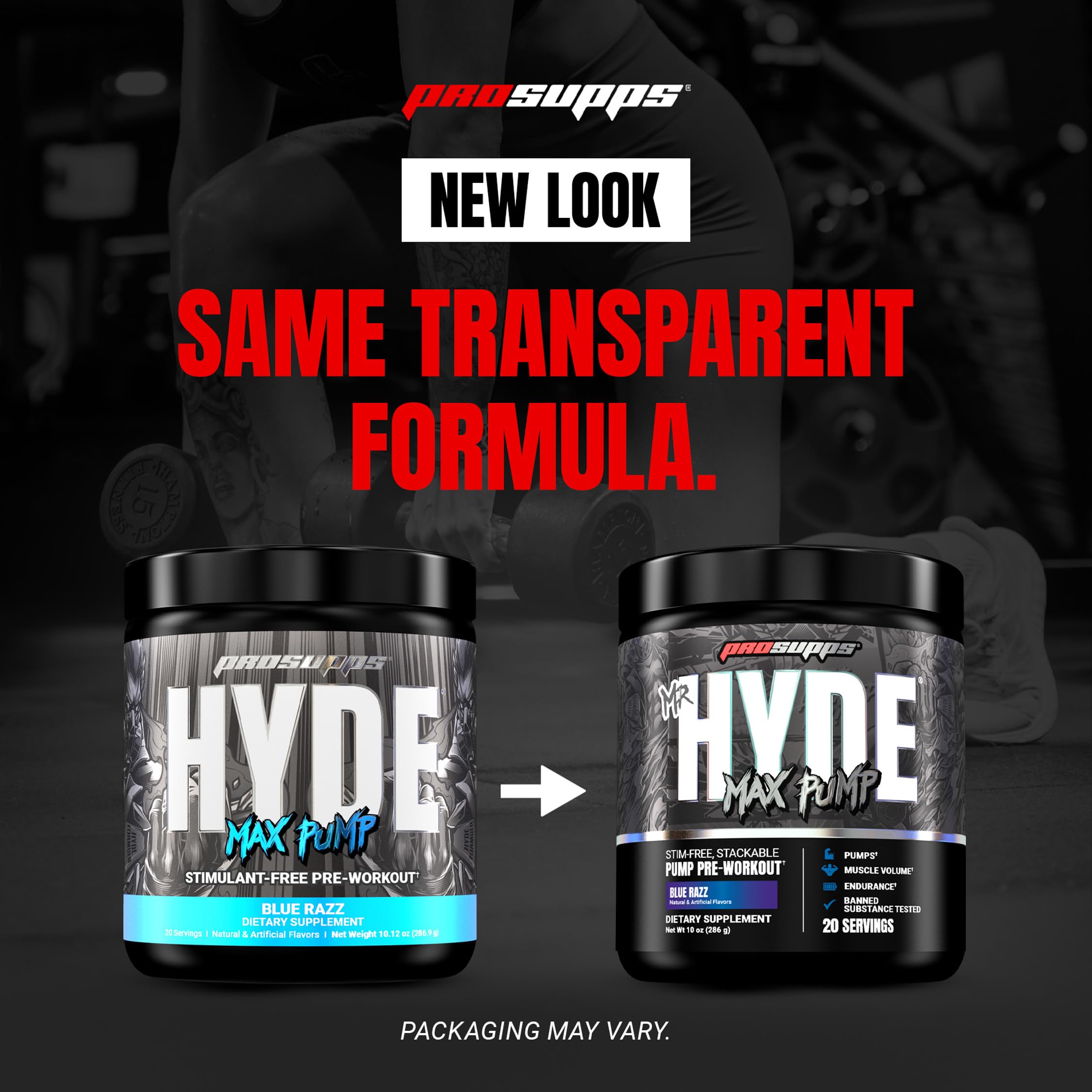 ProSupps Mr. Hyde Max Pump Pre Workout Powder - Stim-Free Preworkout Supports Blood Flow, Muscle Volume & Endurance - Caffeine-Free Nitric Oxide Gym & Fitness Supplements ProSupps buy supplements canada