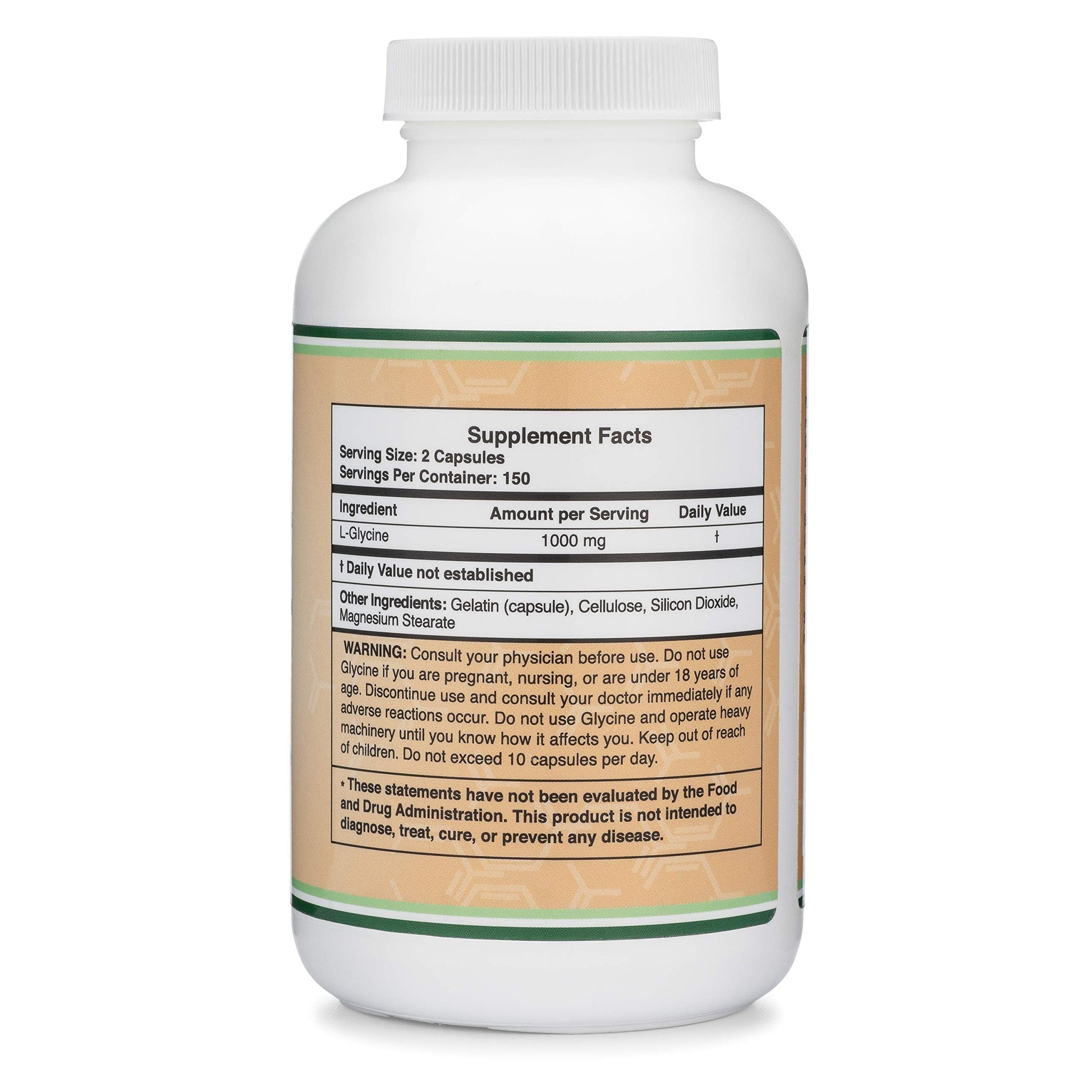 Glycine Supplement - 1,000mg Glycine Powder per Serving (300 Capsules) The Relaxing Amino Acid (Glicina) (Third Party Tested, Gluten Free, Non-GMO) by Double Wood Double Wood Supplements buy supplements canada