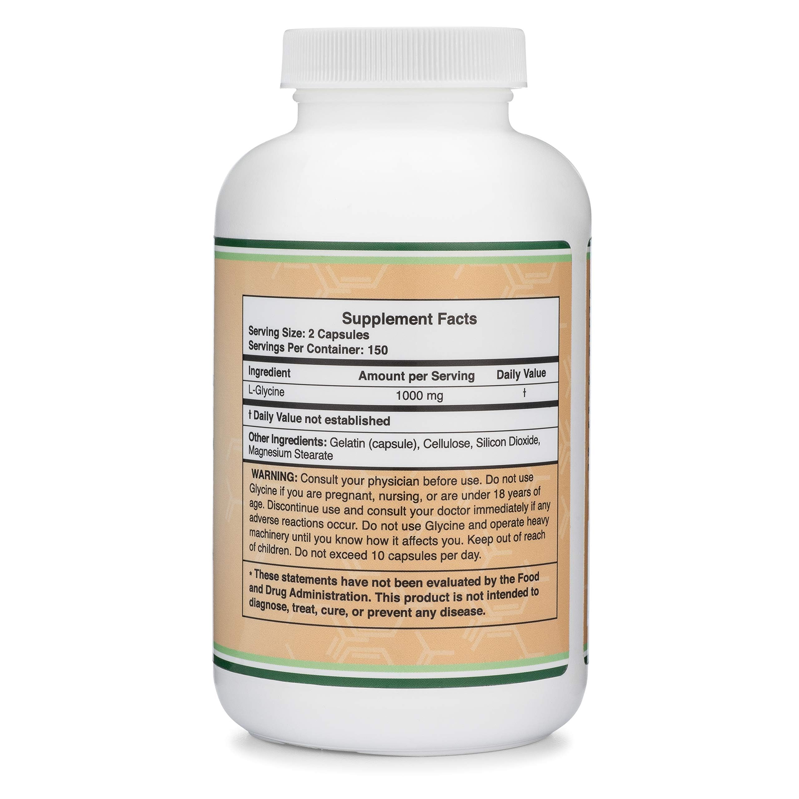 Glycine Supplement - 1,000mg Glycine Powder per Serving (300 Capsules) The Relaxing Amino Acid (Glicina) (Third Party Tested, Gluten Free, Non-GMO) by Double Wood Double Wood Supplements buy supplements canada