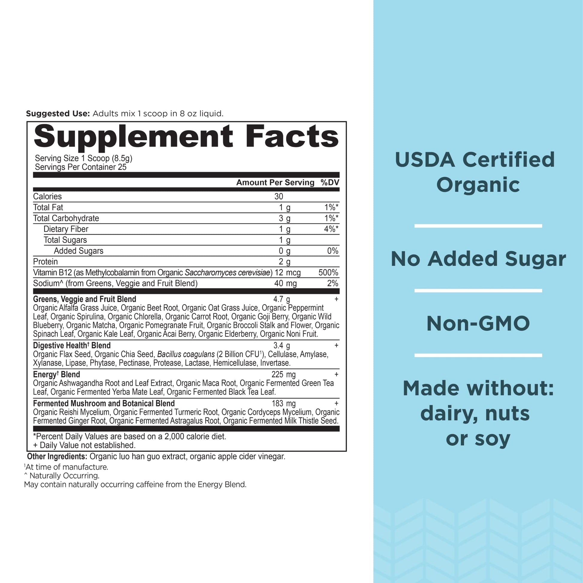 Ancient Nutrition Supergreens Energizer Powder, Organic Superfood Powder with Caffeine Ancient Nutrition buy supplements canada