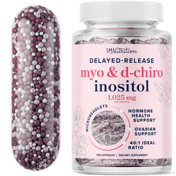 Myo-Inositol & D-Chiro Inositol for Hormone Balance for Women | Microbeadlets to Regulate Menstrual Cycle & Support Ovarian Health | 40:1 Ratio Myo & D Chiro | Non-GMO | 120 Ct (1 Month Supply) SMNutrition buy supplements canada