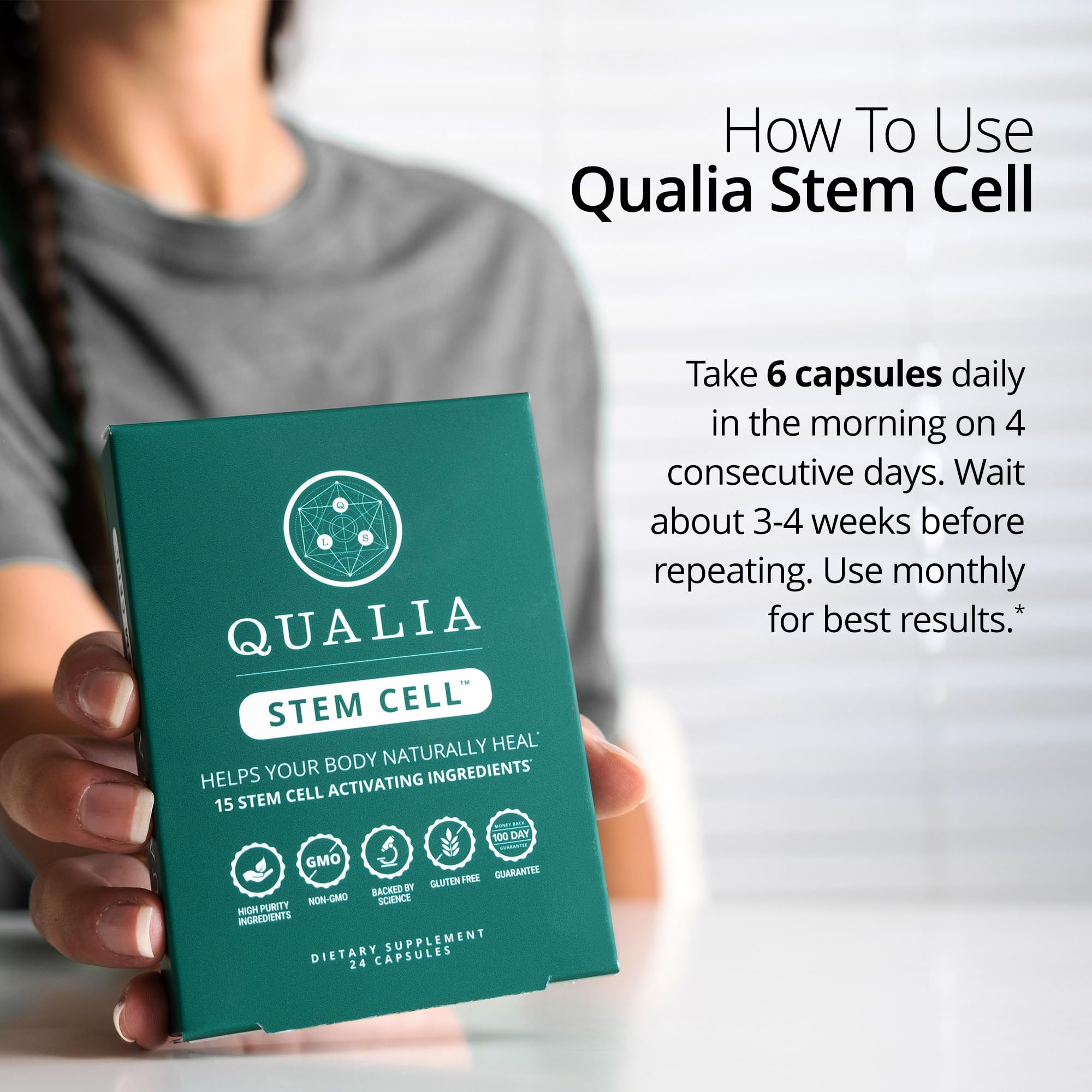 Qualia Stem Cell — Stem Cell Supplement Support with Royal Jelly, Astragalus & Sea Buckthorn | 16 Ingredients | 4 Days a Month | Helps Body Naturally heal* QUALIA LIFE SCIENCES buy supplements canada