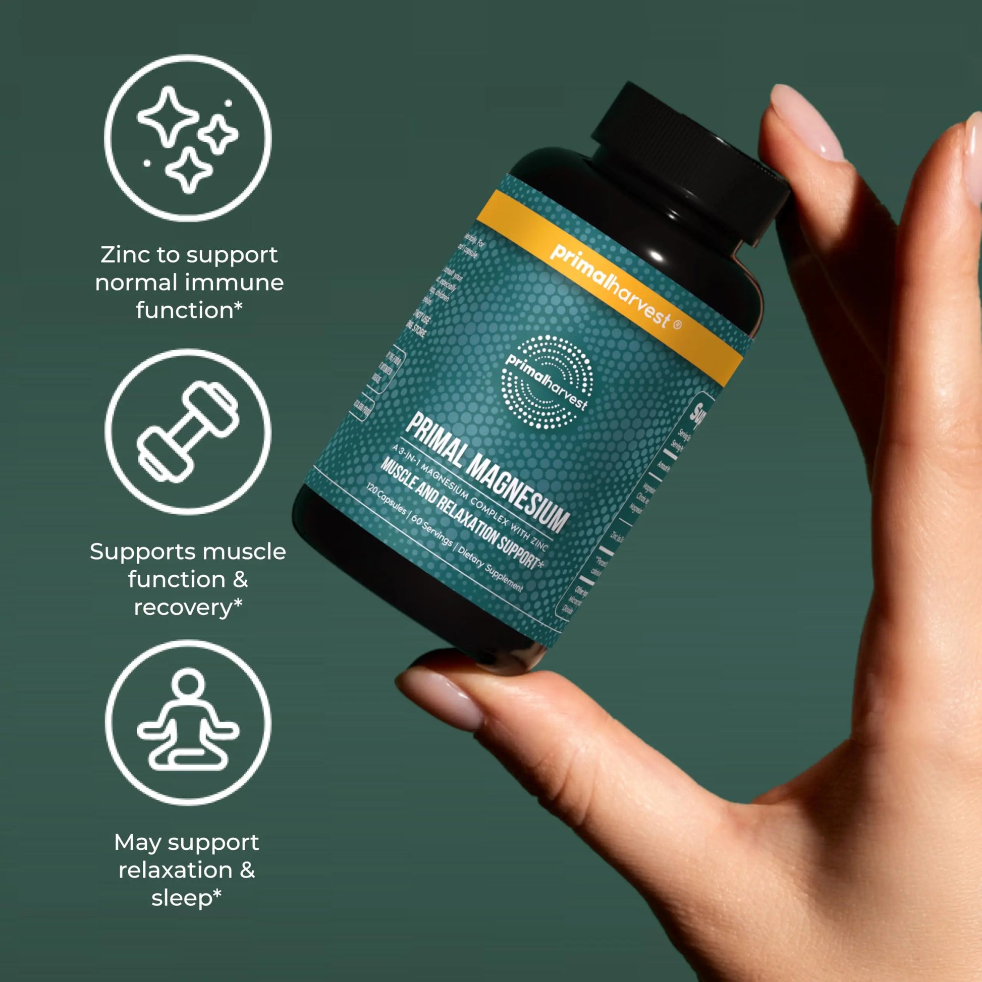 Primal Harvest Magnesium Supplement Complex 310mg by Primal Harvest with Magnesium Glycinate, Citrate, Malate, and Zinc 2 Pack, 240 Capsules Primal Harvest buy supplements canada