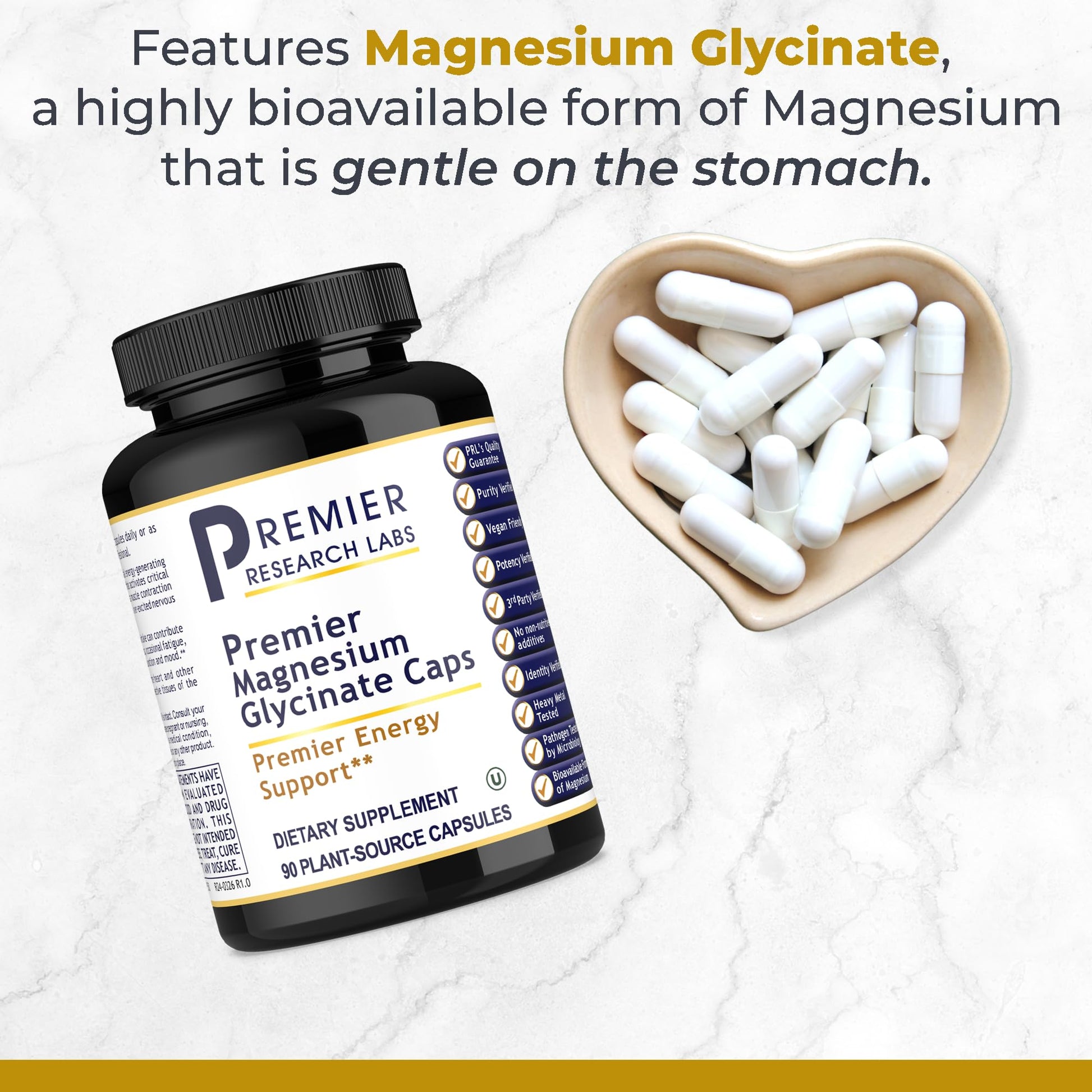 Premier Research Labs Magnesium Glycinate Supplement - Pure Magnesium, High Absorption, Supports Sleep Quality, Chelated, Vegan, Third Party Tested, Premier Energy Support - 90 Capsules Premier Research Labs buy supplements canada