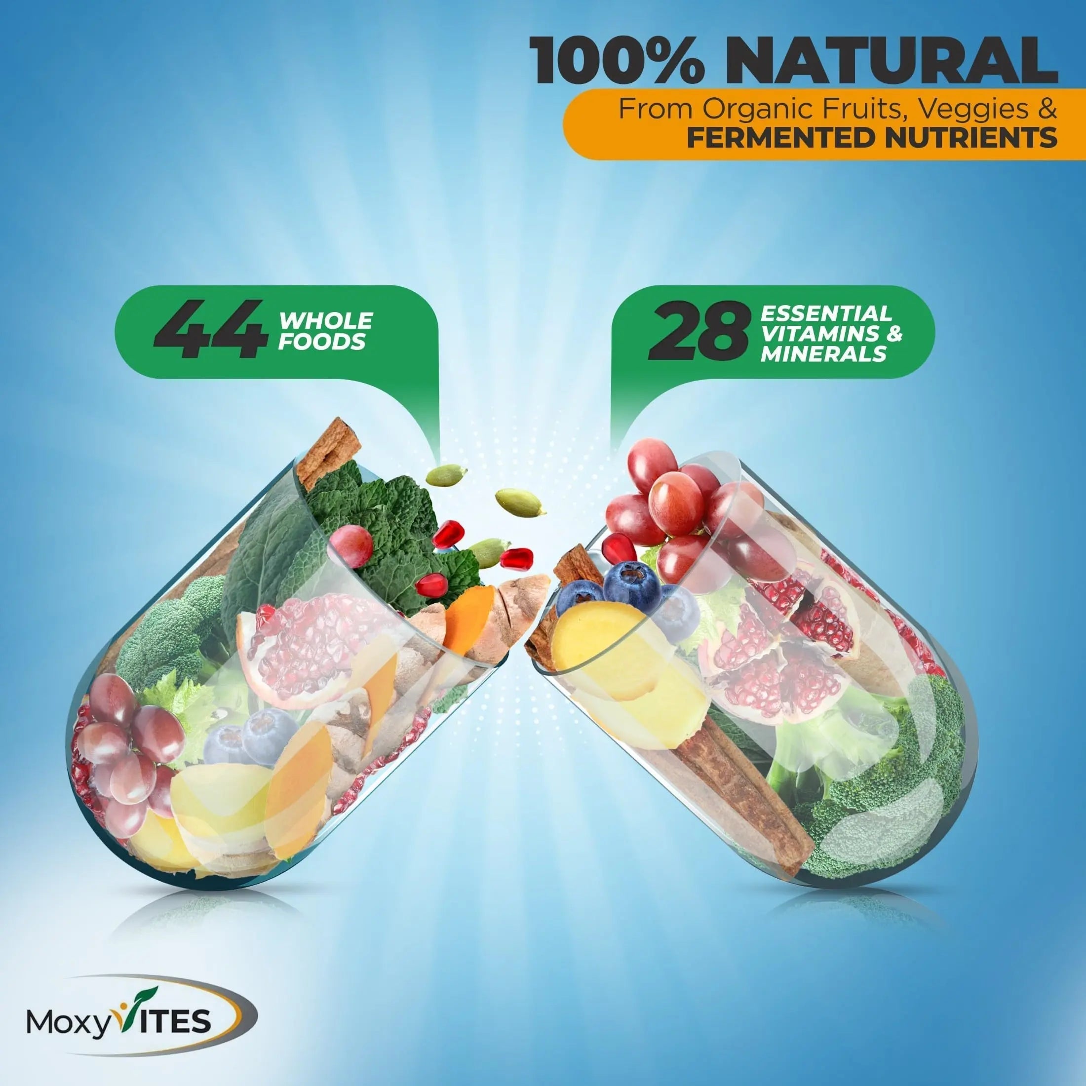 Methylated Mens Multivitamins - Daily Mens Vitamins with 44 Organic Whole Food - Multivitamin for Men with Iron & Fermented Nutrients MoxyVites buy supplements canada