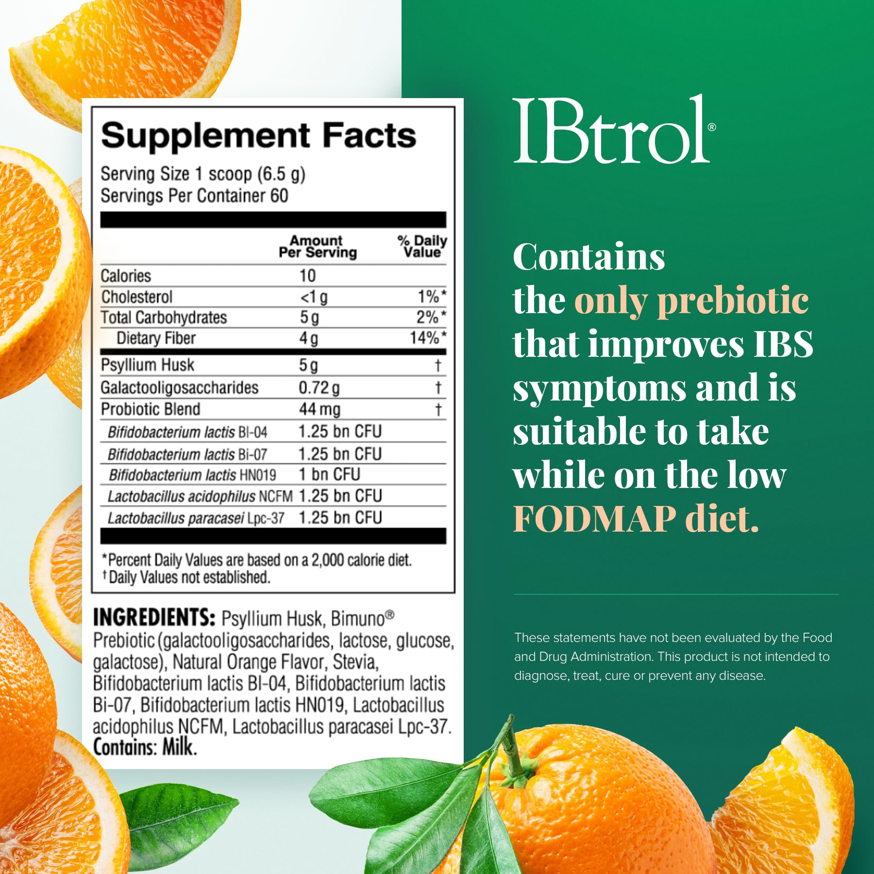 IBtrol® 3–in–1 IBS Gut Health Supplement with Psyllium, Prebiotic and Probiotics, Manages IBS Symptoms, Gas, Bloating, Diarrhea, Constipation, Abdominal Pain 60 Servings (Natural Orange Flavor) Medtrition buy supplements canada