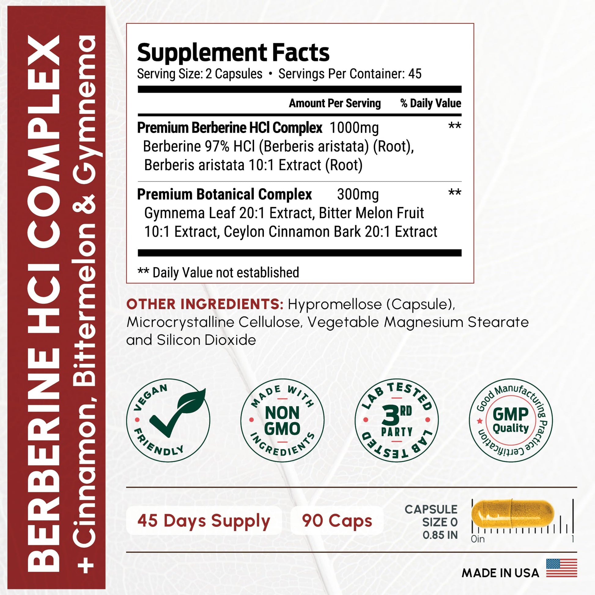 ForestLeaf Berberine Supplement - 1300mg per Serving - Ultra High Potency Berberine HCl with Ceylon Cinnamon, Bitter Melon & Gymnema ForestLeaf buy supplements canada