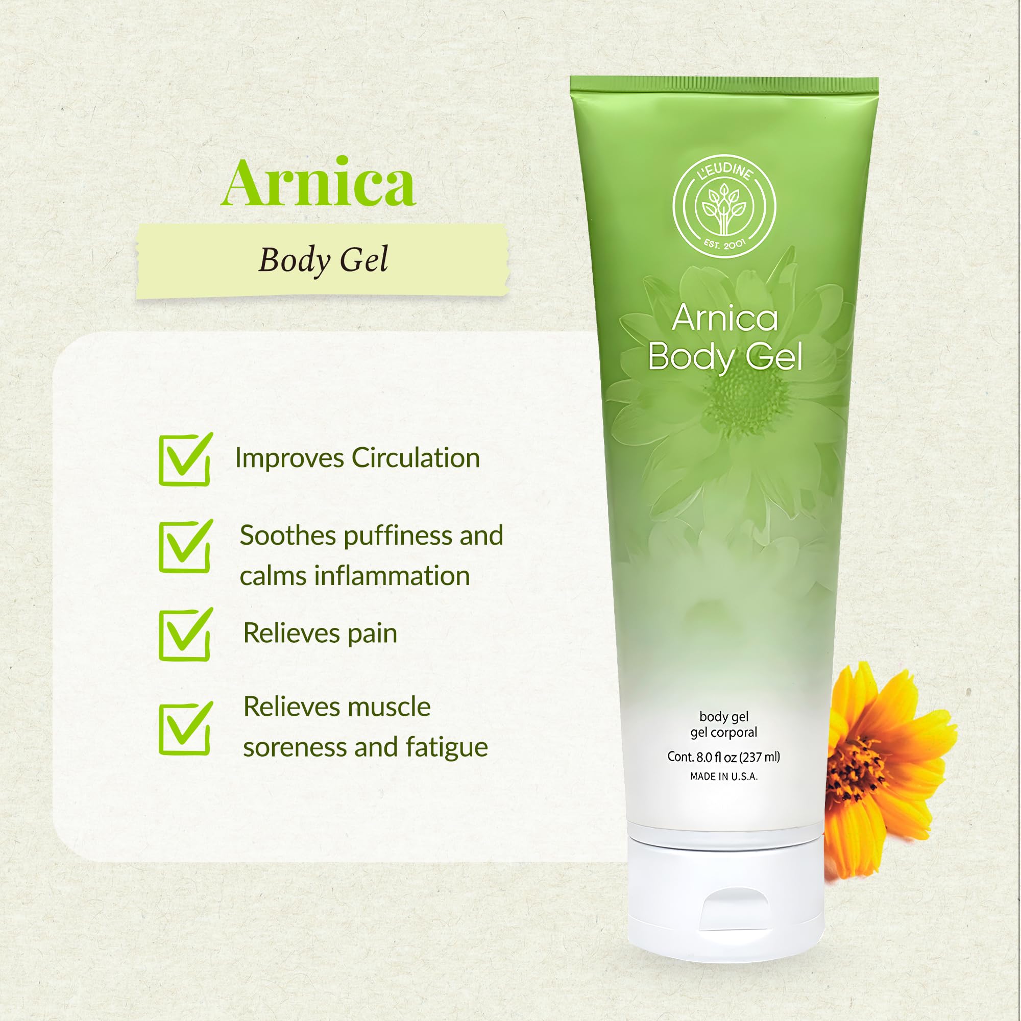 L’EUDINE Arnica Gel – Pack of 3 – Extra Strength for Bruise Relief, Wonder-Plant for Treating Muscle Soreness, Bruising, and Swelling - Fast Absorbing, Natural Formula L'eudine buy supplements canada