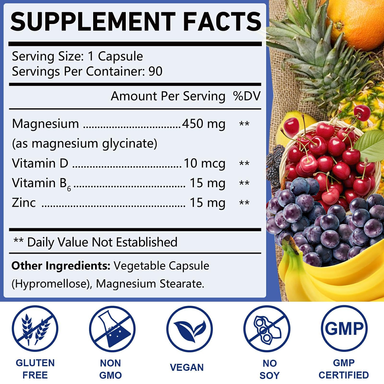 OMOGS High Absorption Magnesium Glycinate, for Supporting Sleep, Muscle Relaxation, Heart Health & Bone Health, Gluten Free, Non-GMO, 90 Vegetarian Capsules OMOGS buy supplements canada