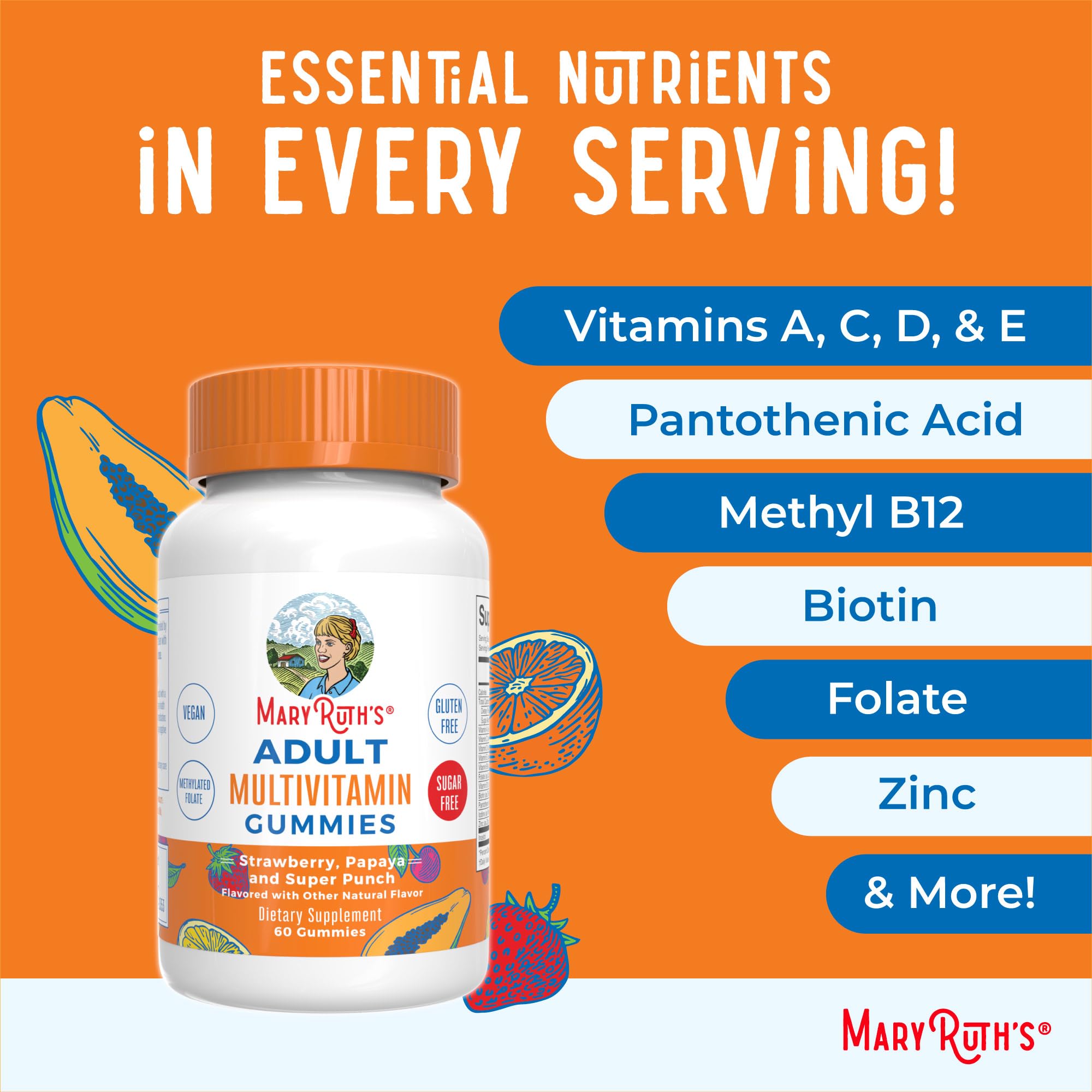MaryRuth Organics Multivitamin for Women and Men | Sugar Free | Adult Multimineral Gummy with Vitamin C | MaryRuth Organics buy supplements canada