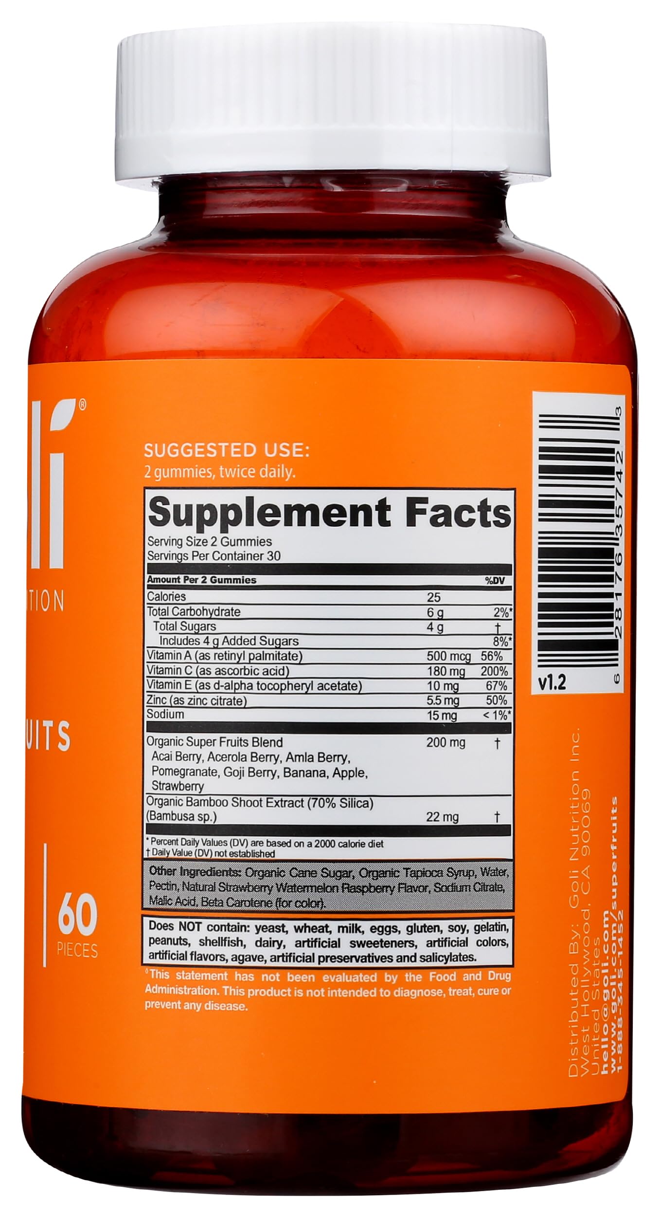 Goli Nutrition, Gummies Superfruits Mixed Fruit, 60 Count Goli buy supplements canada