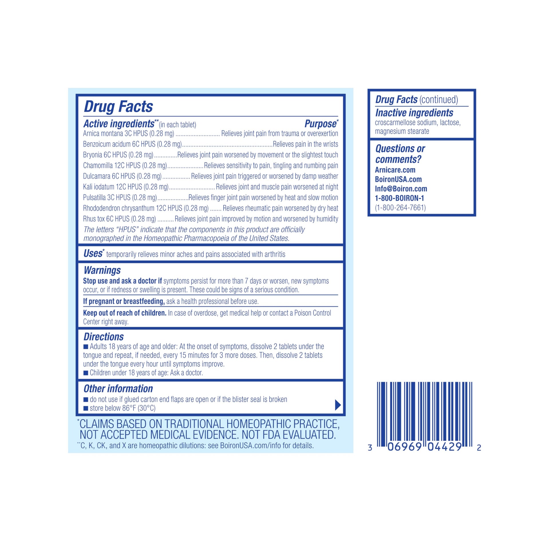 Boiron Arnicare Arthritis Tablets for Arthritis Pain Relief, Joint Soreness, and Rheumatic Pain - 120 Count Boiron buy supplements canada