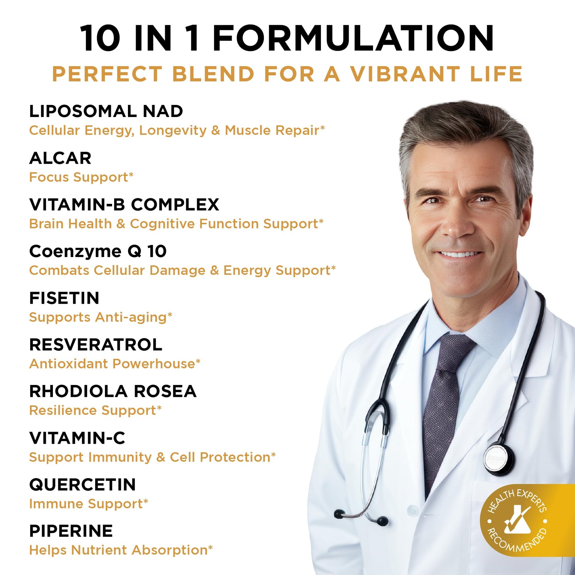 NAD+ Supplement Liposomal Capsules - Max Absorption for Cellular Energy, Healthy Aging, Brain Function & DNA Health - Vegan, Non-GMO, Gluten-Free Supplement - 60 Capsules - Supports NAD Levels AuroraSynth buy supplements canada