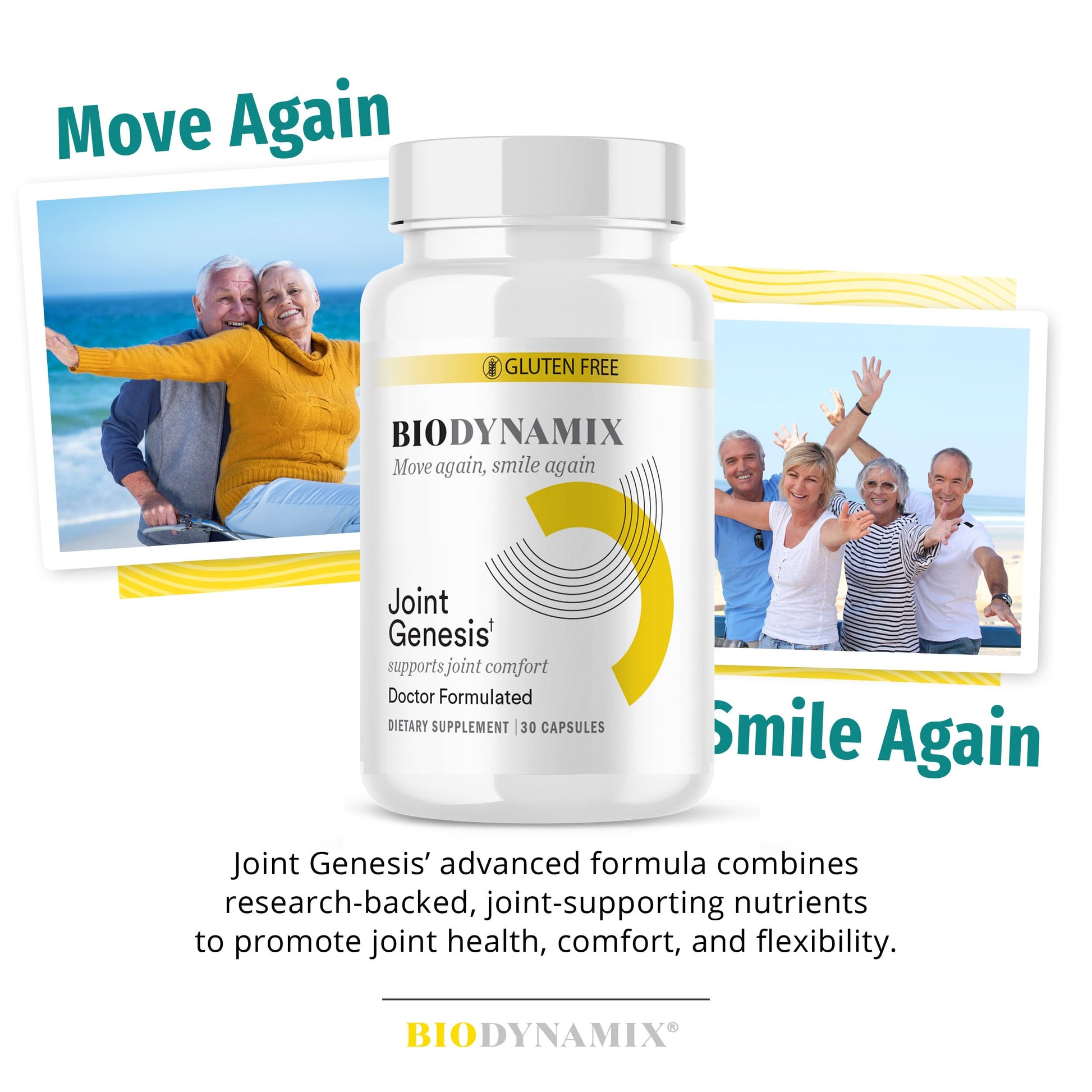 BioDynamix Joint Genesis - Joint Support Supplement - with Mobilee and Boswellia Serrata - for Comfortable, Flexible Joints - 30-Day Supply BioDynamix buy supplements canada
