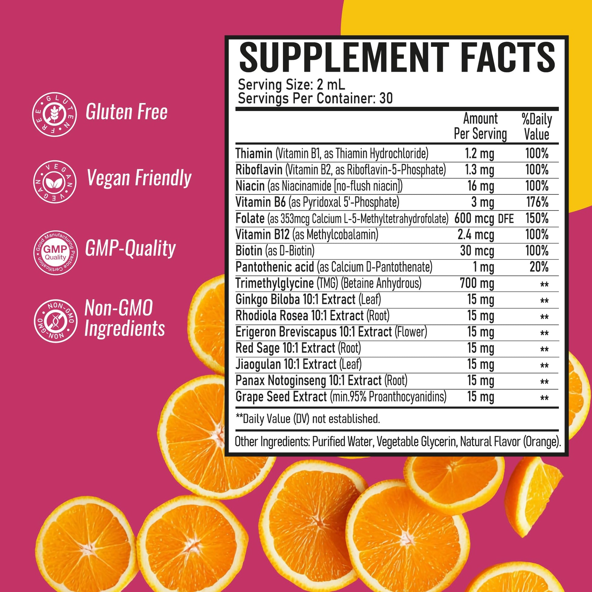 Optiwav TMG Trimethylglycine Liquid Drops - Betaine High Absorption Methylated Vitamins Supplement for Homocysteine Methylation & Heart Health Support - Orange Flavor Gluten Free Vegan - 2 fl oz Optiwav buy supplements canada