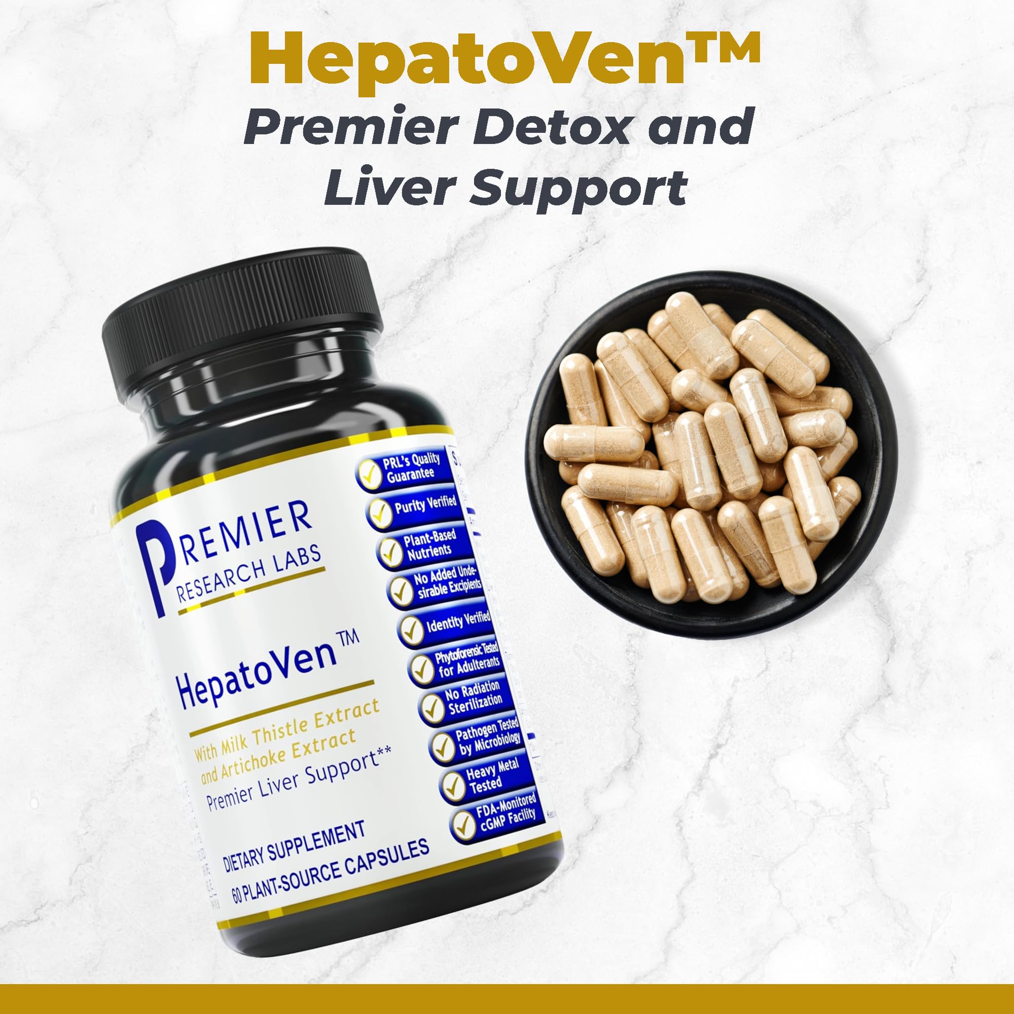 Premier Research Labs HepatoVen - Milk Thistle Liver Support, Liver Cleanse & Maintain, Liver Pills, Liver Vitamins for Women & Men with Artichoke Extract - 60 Vegetarian Capsules Premier Research Labs buy supplements canada