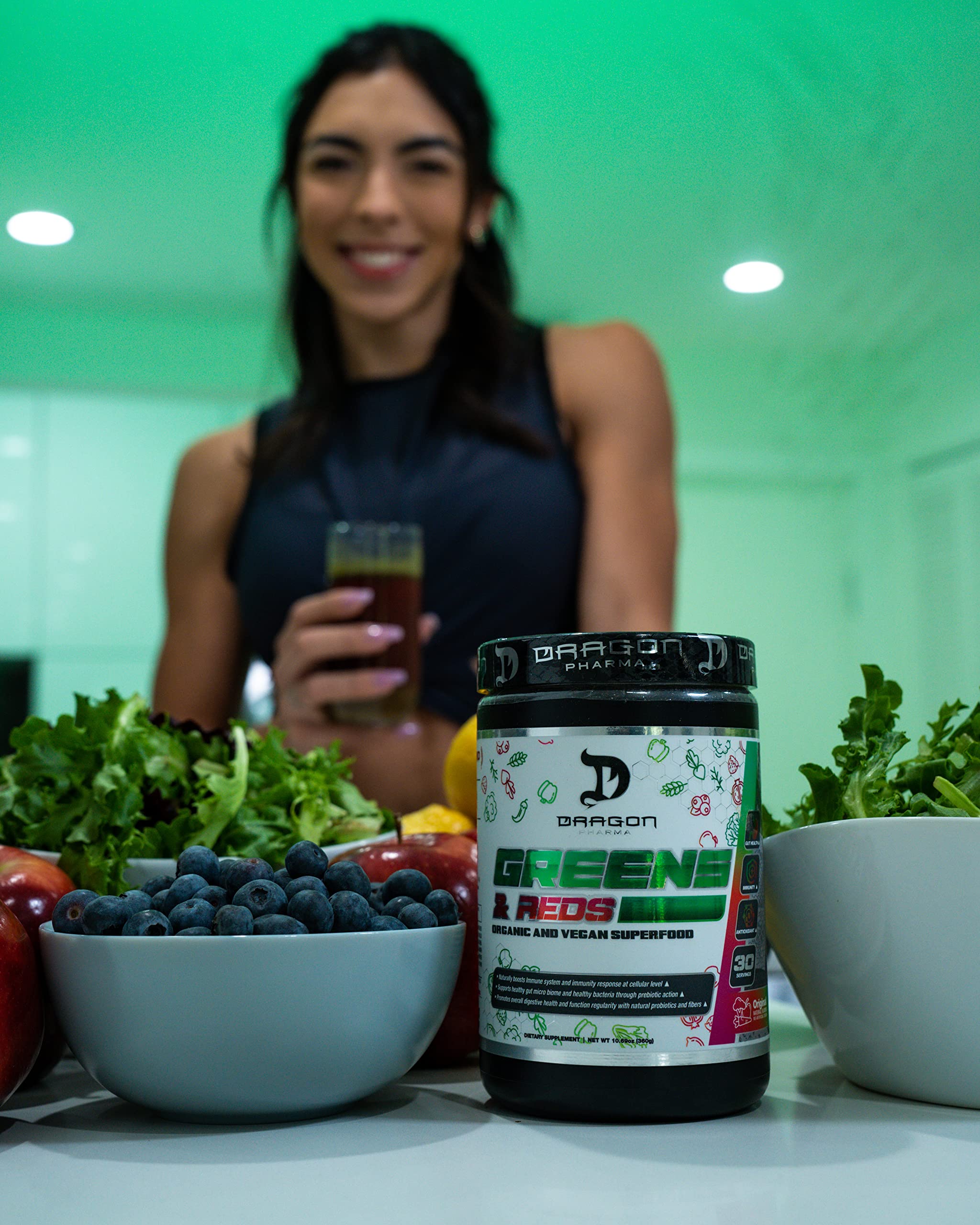 DRAGON PHARMA Greens and Reds, Over 23 Nutritious Superfoods, Reds and Vegetables, Optimal Health and Wellness (30 Servings, Original) DRAGON PHARMA buy supplements canada