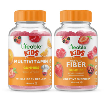 Lifeable Multivitamin Kids + Prebiotic Fiber Kids, Gummies Bundle - Great Tasting, Vitamin Supplement Lifeable buy supplements canada