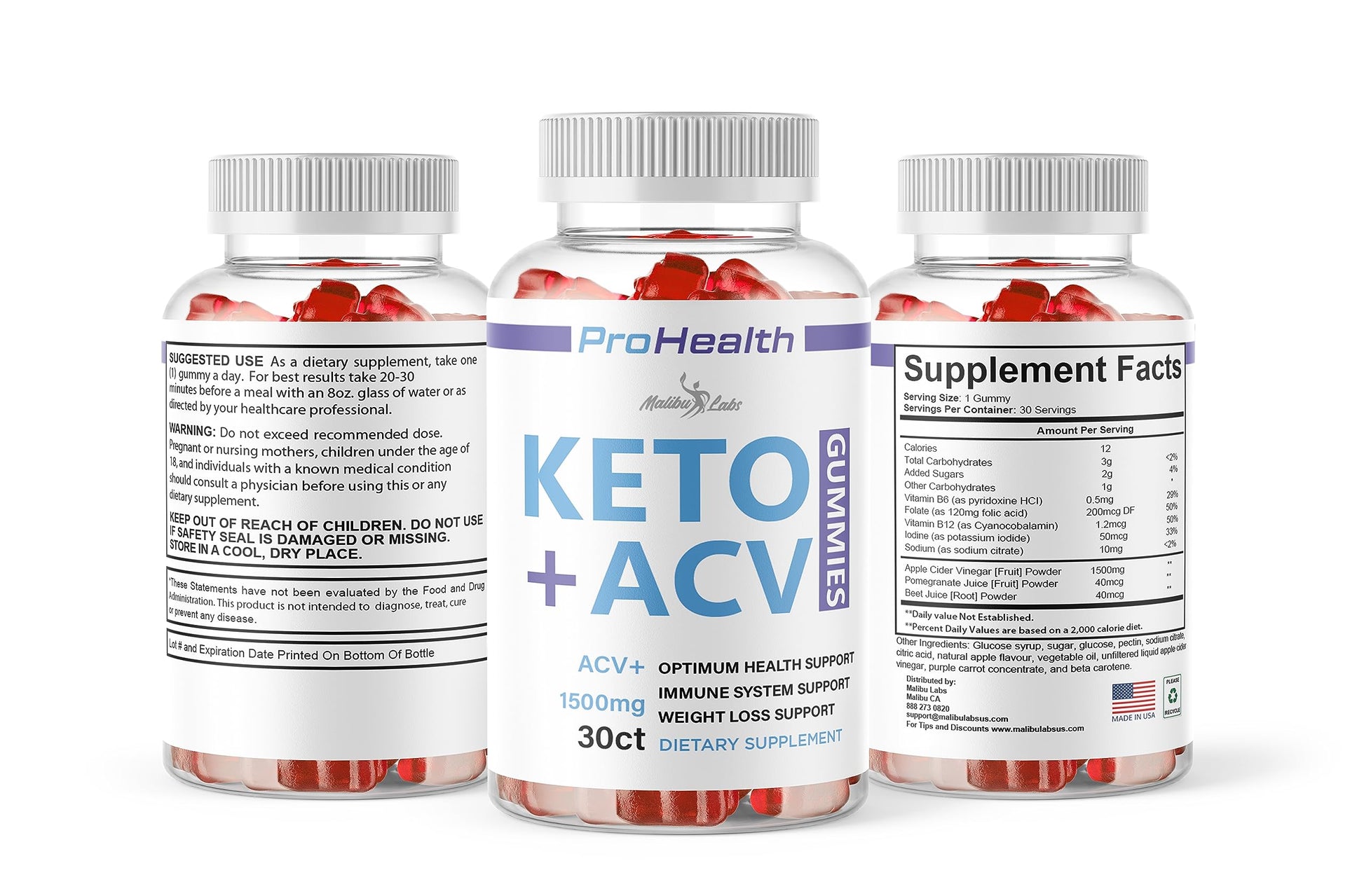 prohealth Keto acv Gummies - 1500mg Once a Day Keto, Strong Time Released Advanced Malibu Labs buy supplements canada