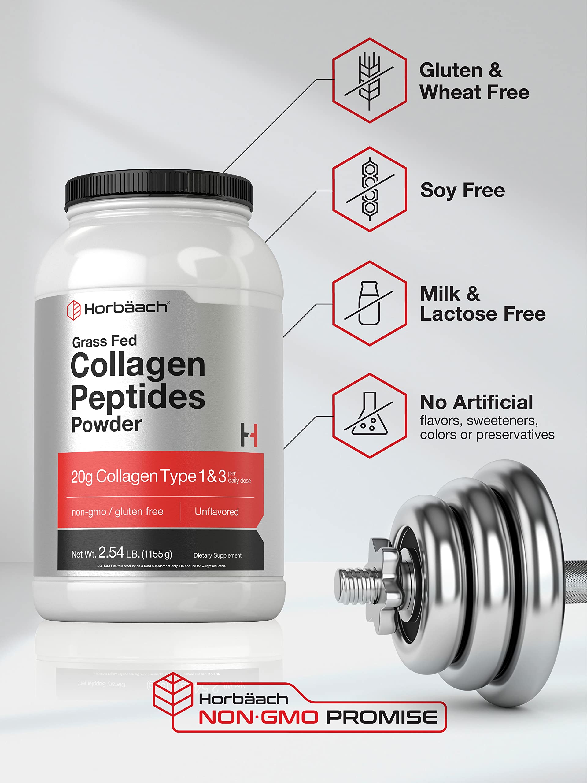 Collagen Peptides Powder 40 oz | Unflavored | Type 1 and 3 | Hydrolyzed Protein Collagen Horbäach buy supplements canada