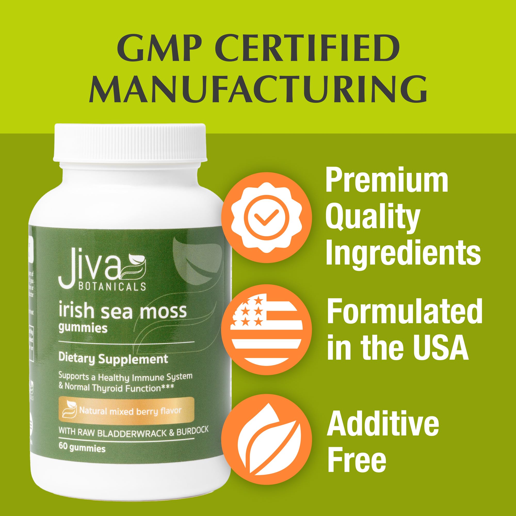 Jiva Botanicals - Irish Sea Moss Gummies with Bladderwrack & Burdock Root 3000mg Jiva Botanicals buy supplements canada