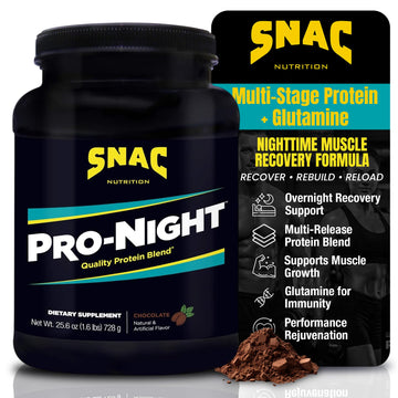 SNAC Pro-Night Protein Powder Blend - Quality Protein Powder for Men and Women, Nighttime Recovery, High Protein Supplement, Supports Muscle Repair, 26g Protein per Serving, Chocolate Flavor, 1.6 lbs SNAC buy supplements canada