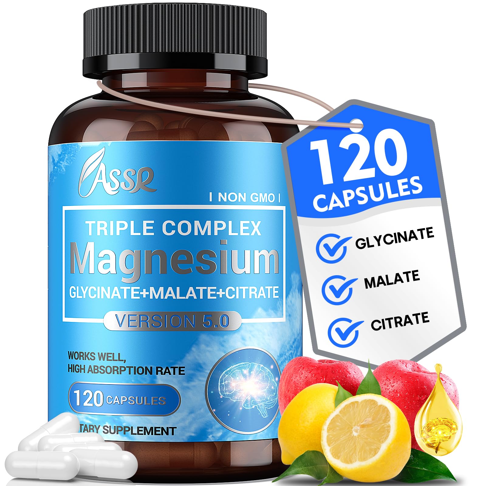 ASSR Triple Magnesium Complex – 300mg Magnesium Supplement with Glycinate, Malate & Citrate – Supports Relaxation, Muscle & Nerve Function ASSR buy supplements canada