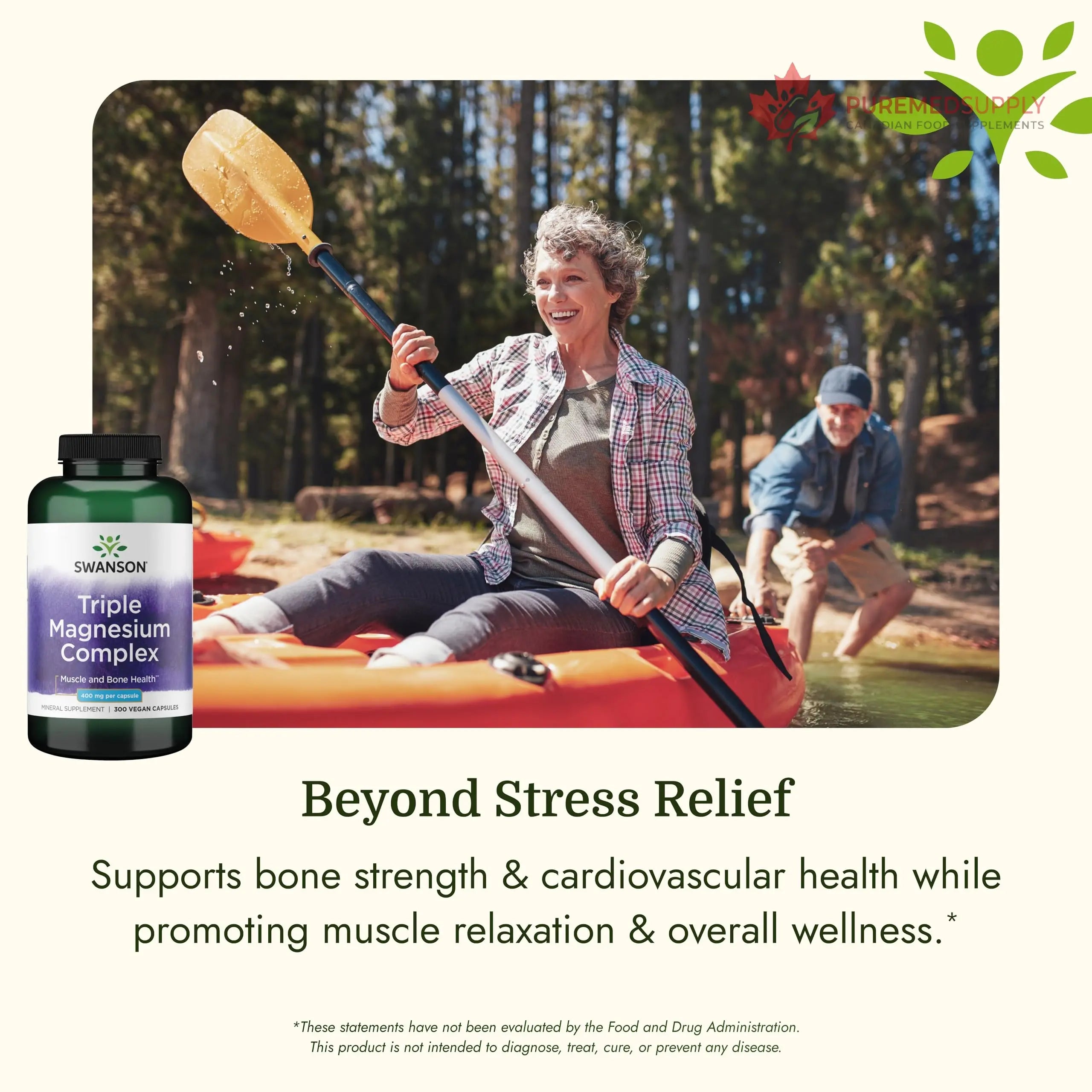Swanson Triple Magnesium Complex Bone, Nerve, and Muscle Support Supplement for Adults Seeking Optimal Magnesium Absorption - 400 mg (300 Vegan Capsules) Swanson buy supplements canada