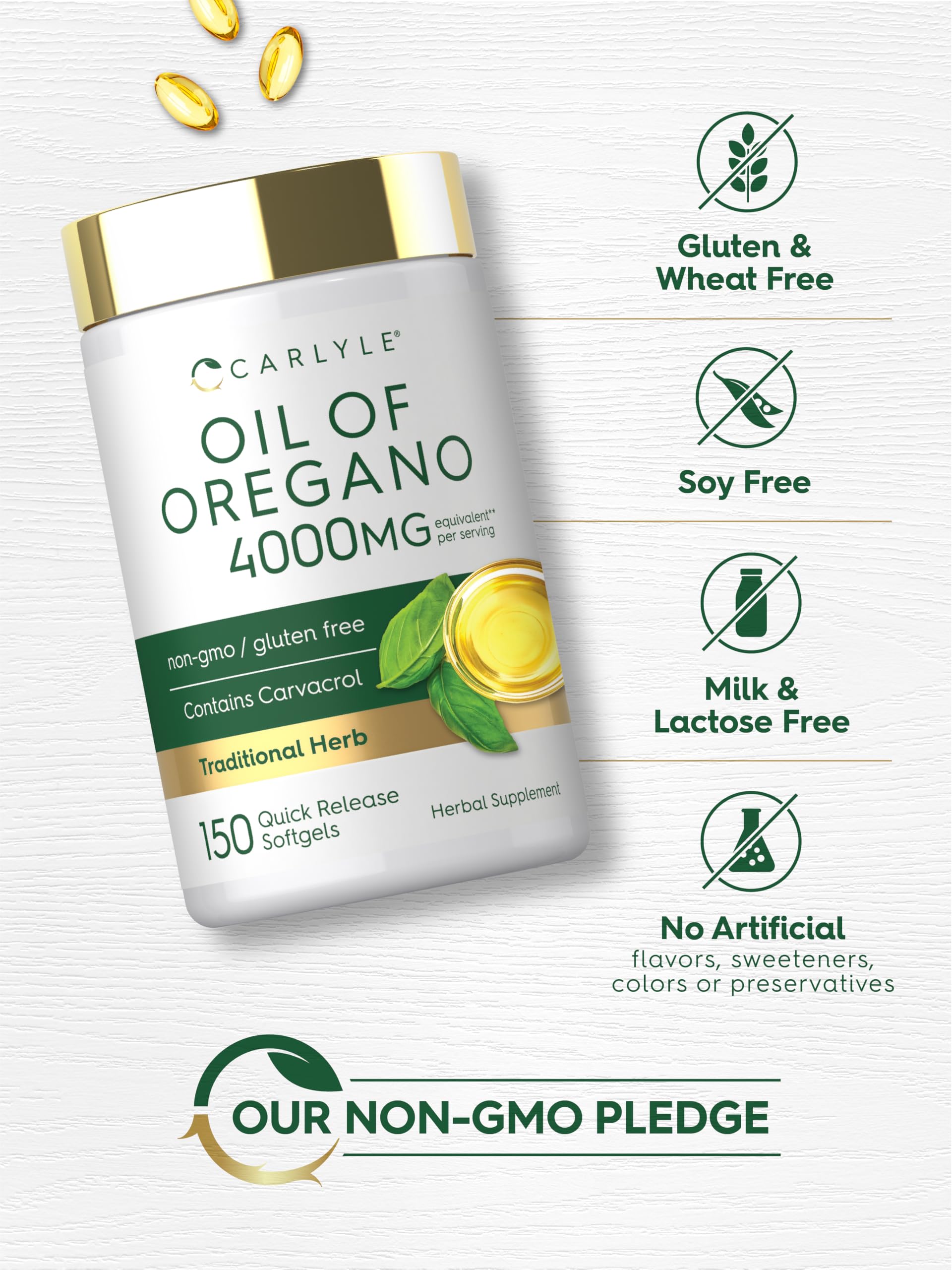 Carlyle Oregano Oil Supplement | 150 Softgel Capsules | Contains Carvacrol | Non-GMO & Gluten Free Formula Carlyle buy supplements canada