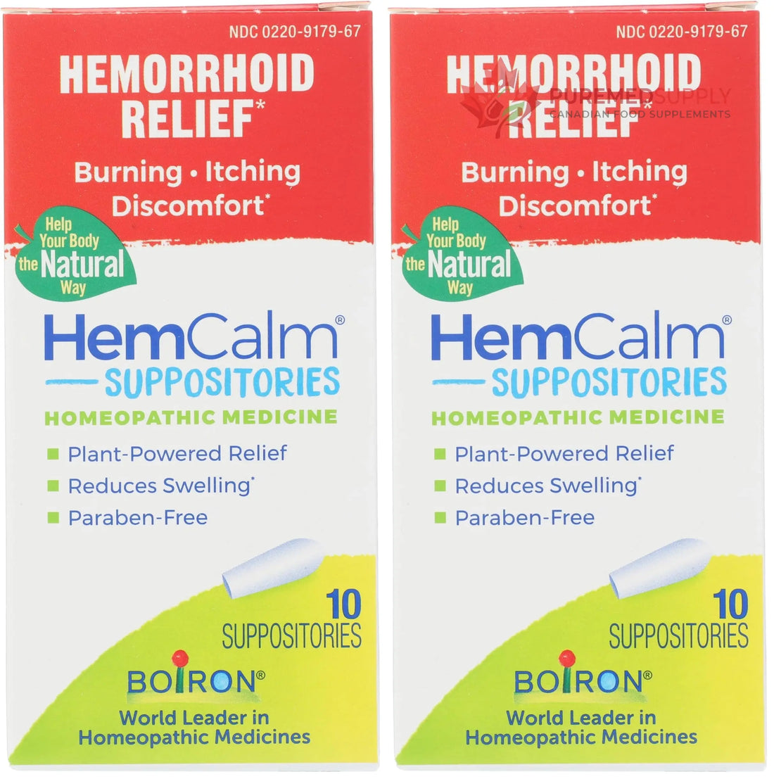 Boiron HemCalm Suppositories for Hemorrhoid Relief of Pain, Itching, Swelling or Discomfort - 10 Count (Pack of 2) Boiron buy supplements canada