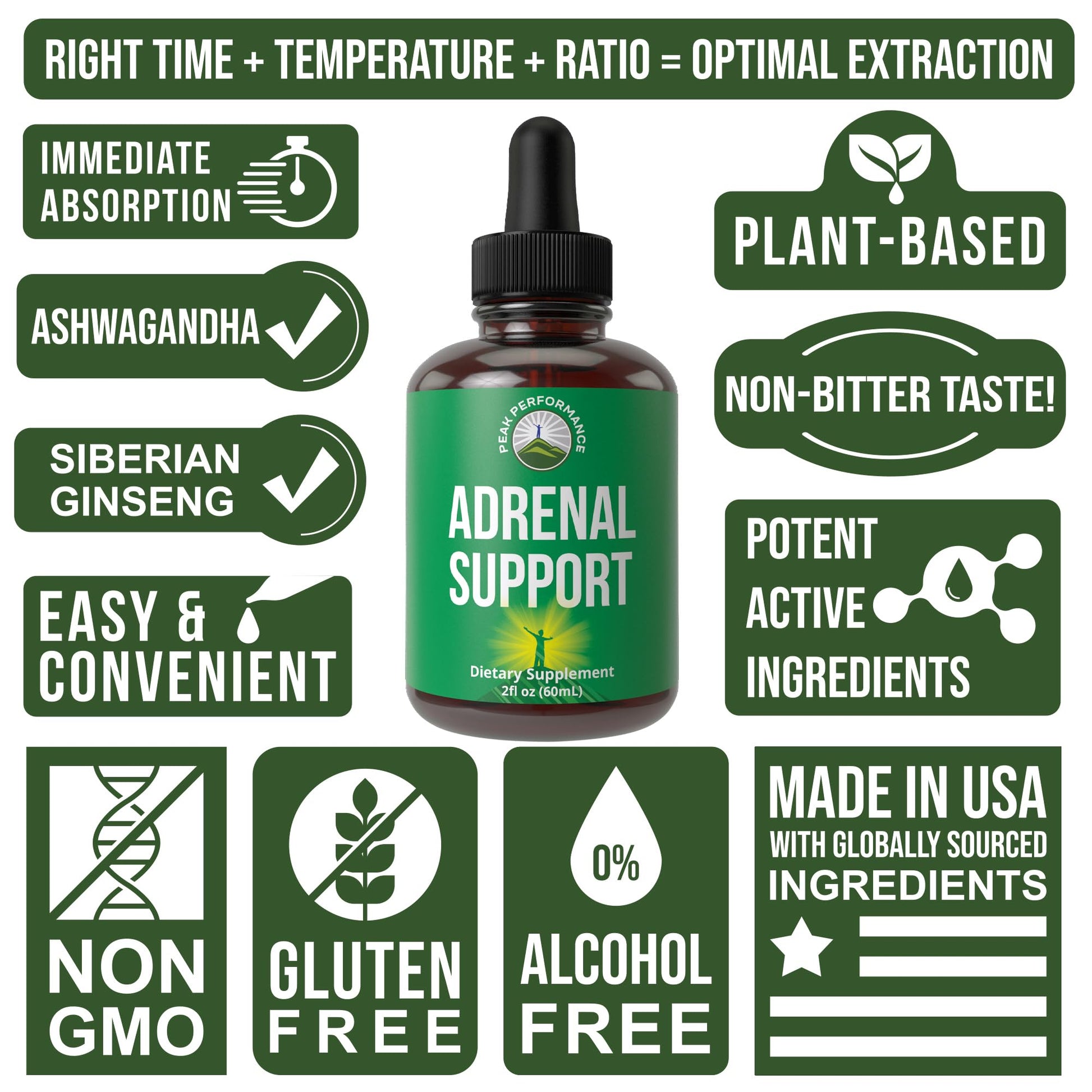 Peak Performance Adrenal Support Supplements to Restore Energy from Adrenal Fatigue. Liquid Drops Complex for Women and Men. Supports Healthy Cortisol Management. Supplement with Adaptogens Peak Performance buy supplements canada