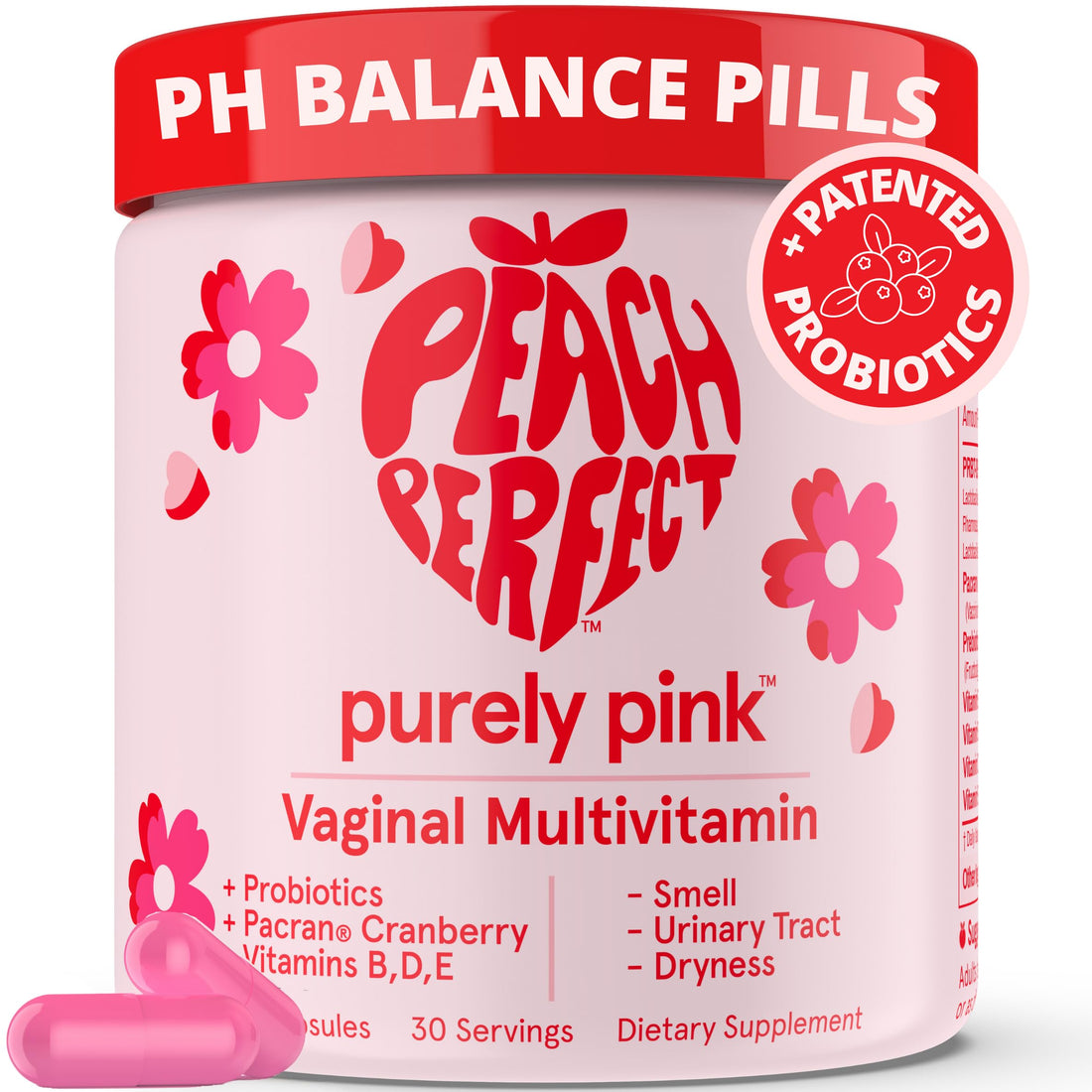 Purely Pink Prebiotic Probiotic Blend for Vaginal Health - Promote pH Balance, Healthy Flora and Odor Peach Perfect buy supplements canada