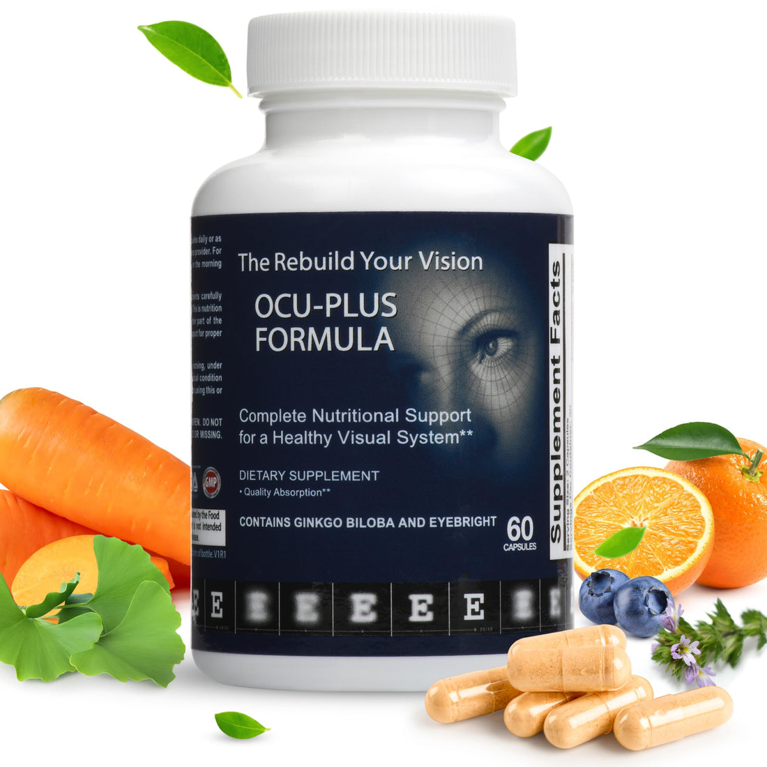 Rebuild Your Vision Ocu-Plus Formula – Eye Health Supplement with Lutein & Zeaxanthin – Supports Visual Clarity, Night Vision & Macular Health – with Bilberry, Ginkgo Biloba & NAC – 60 Capsules Rebuild Your Vision buy supplements canada