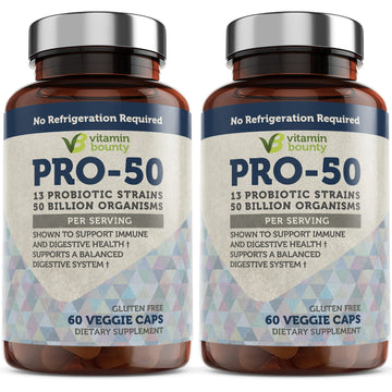 Vitamin Bounty Pro-50 Probiotics Supplement- 13 Probiotic Strains, Gut Health Vitamin Bounty buy supplements canada