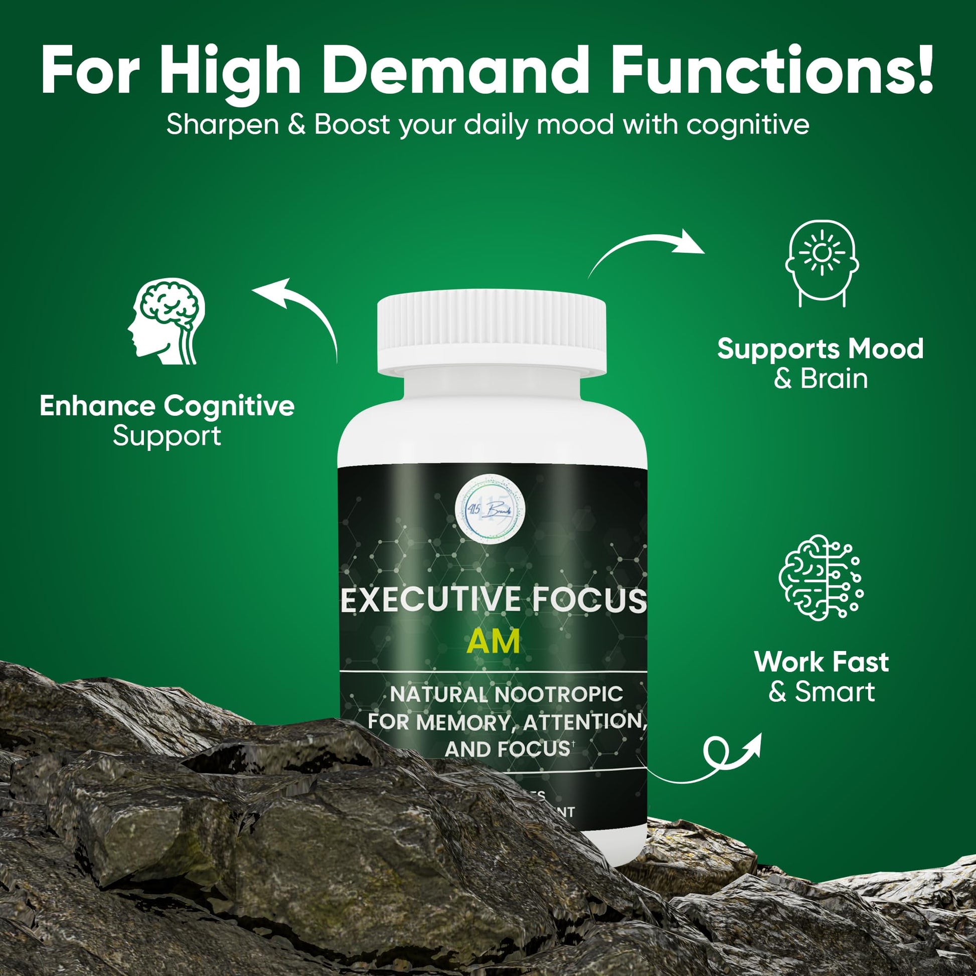 12-in-1 Natural Nootropic Brain Supplement for Memory and Focus, Nootropic for Men & Women, Brain Support Pill for Adults, Brain Vitamins - Focus 30 Day Supply Executive Focus buy supplements canada