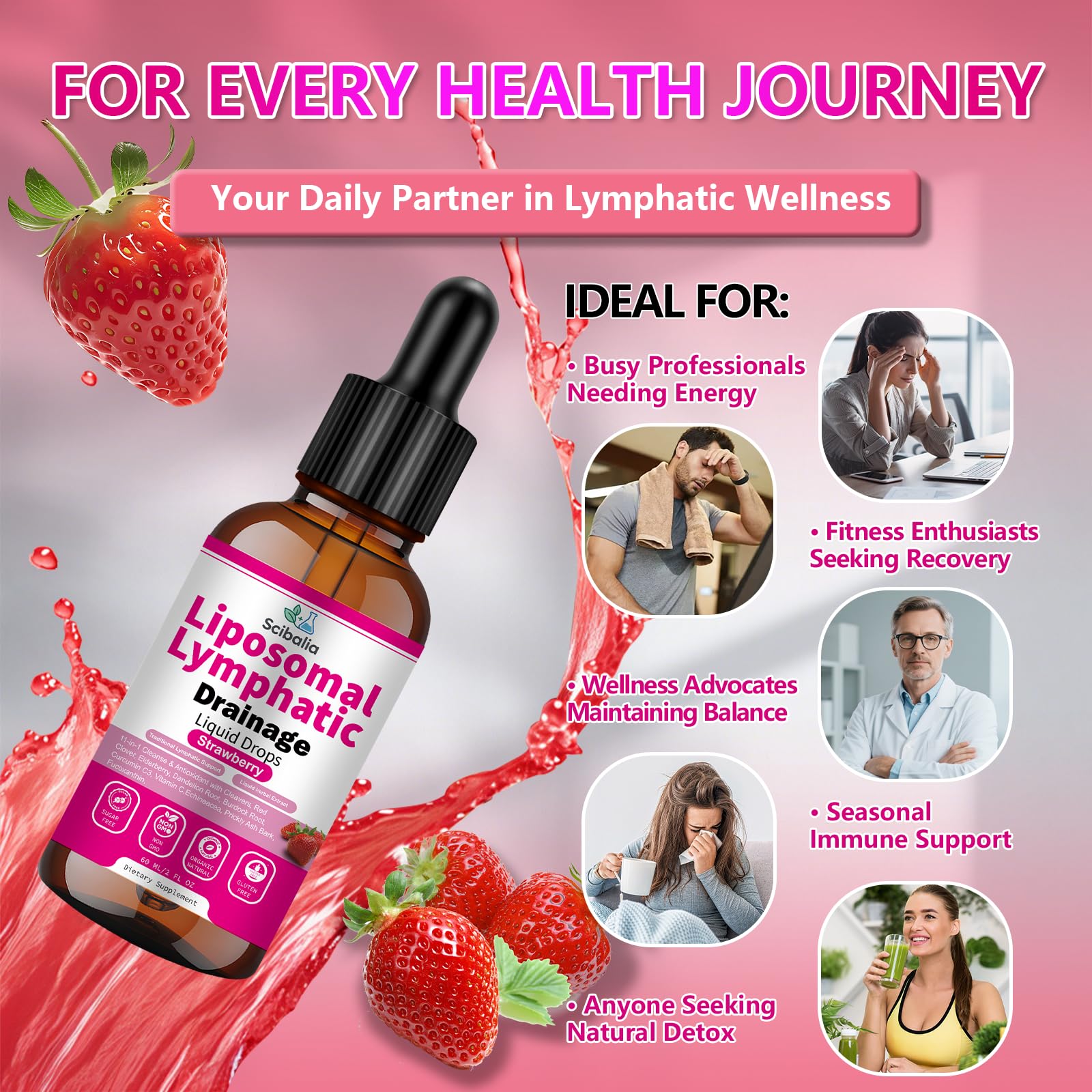 Scibalia Liposomal Lymphatic Drainage Drops, 11-in-1 Organic Lymphatic Support with Red Clover Echinacea Elderberry Burdock Root for Lymph Cleanse Immune Support & Daily Detox Vegan Non-GMO Scibalia buy supplements canada