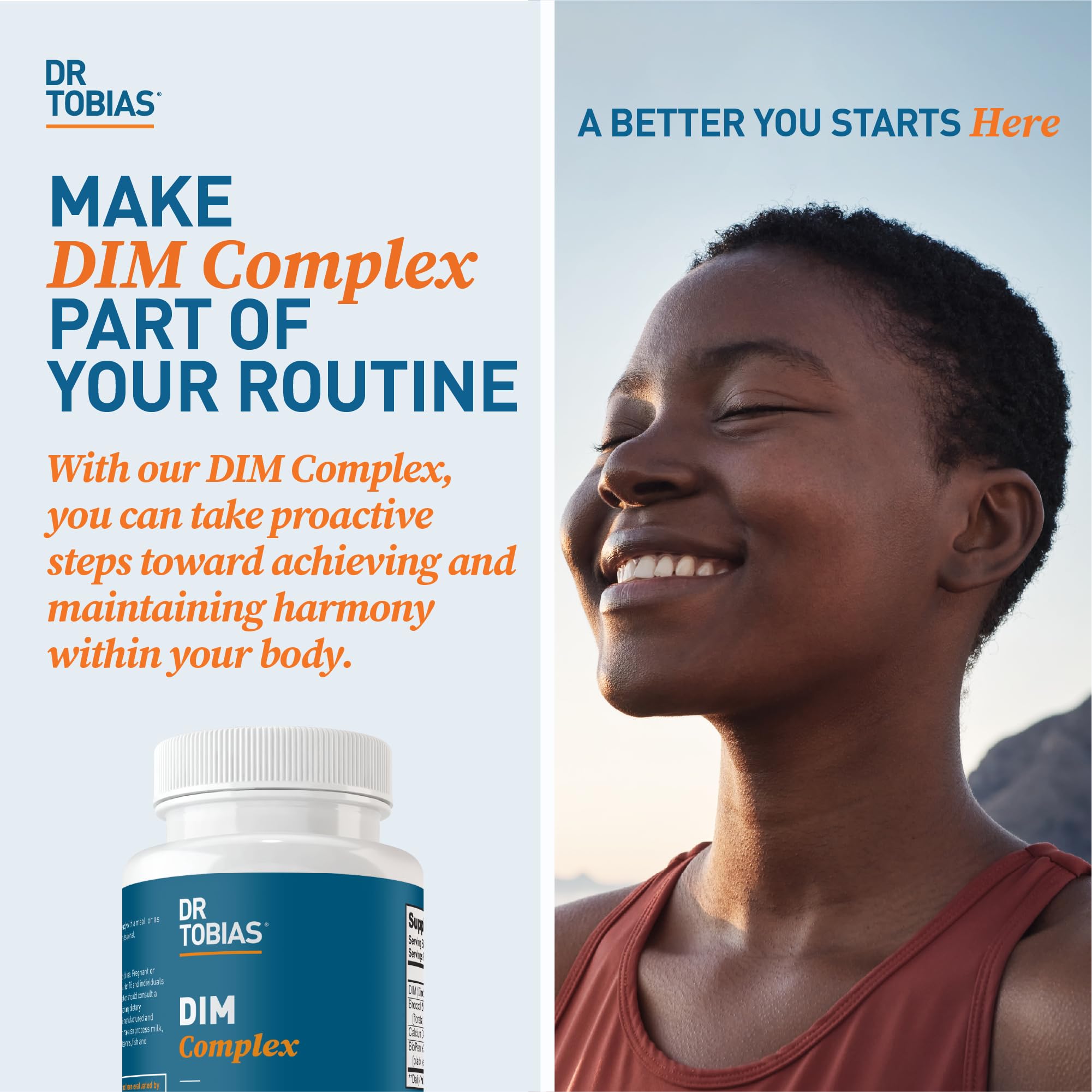 Dr. Tobias DIM Complex, Hormone Balance for Women & Men, DIM Supplement with BioPerine, Broccoli Extract & Calcium D-Glucarate Estrogen Detox Balance Complex, Non-GMO, Vegan, 60 Capsules Dr. Tobias buy supplements canada