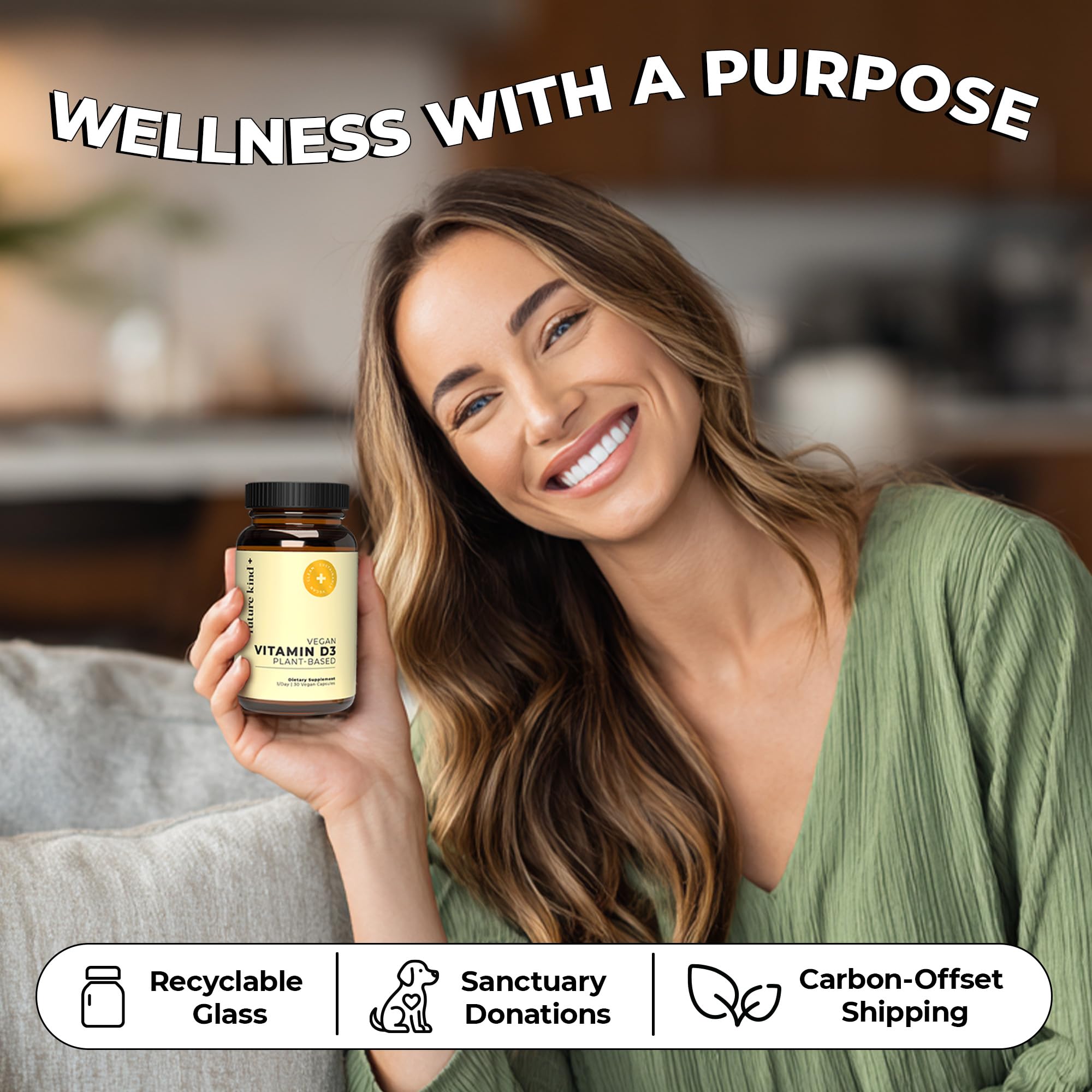 Future Kind Vitamin D3 2500 IU for Bone and Muscle Function, Vitamin D Vegan Supplement from Plant Lichen, Non-GMO, Sugar Free, Pure Vitamin D3, Promotes Natural Resilience, 30 Capsules Future Kind buy supplements canada