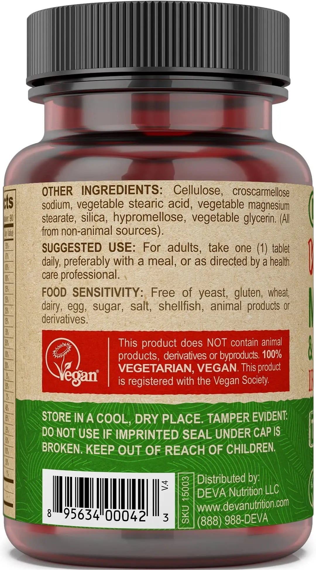 DEVA Vegan Iron-Free Multivitamin & Mineral Supplement, Vitamin C, D2, E & B-Complex, Biotin, 90 Tiny Tablets DEVA buy supplements canada