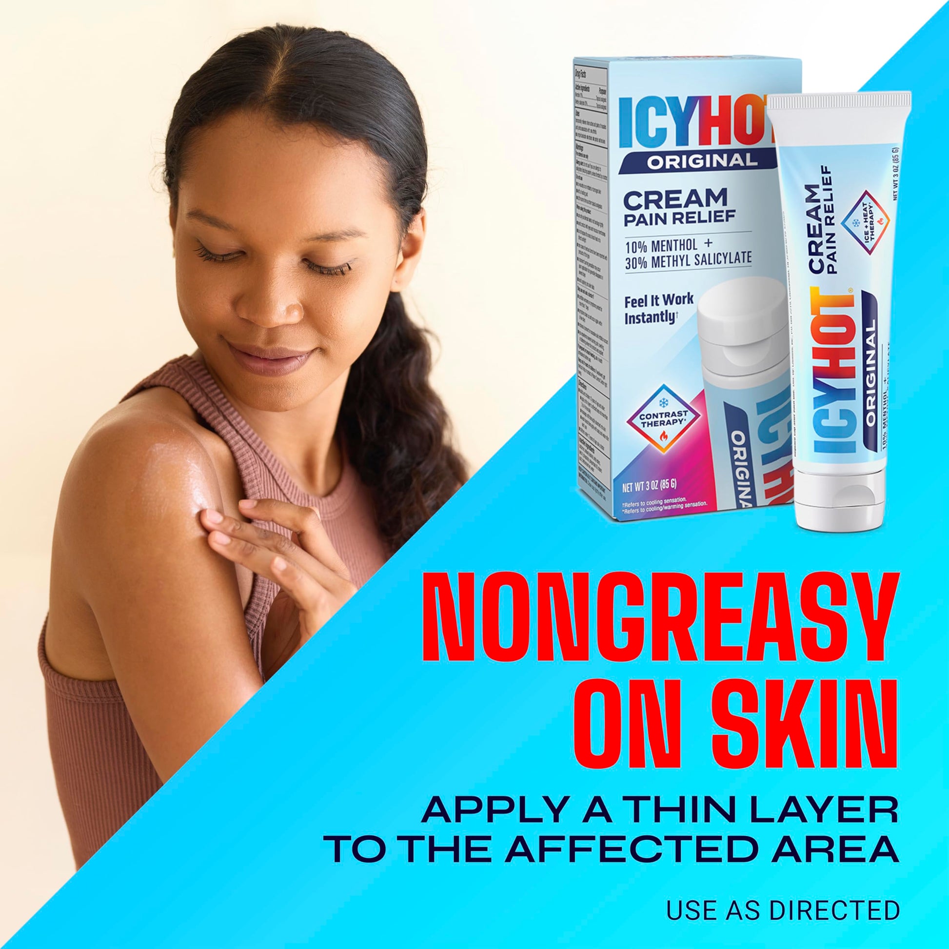 Icy Hot Original Pain Relief Cream, Fast-Acting Pain Relief with Menthol 10% and Methyl Salicylate 30%, Ice and Heat Contrast Therapy for Backaches, Joints, Muscle Strains and Arthritis, 3 oz Icy Hot buy supplements canada